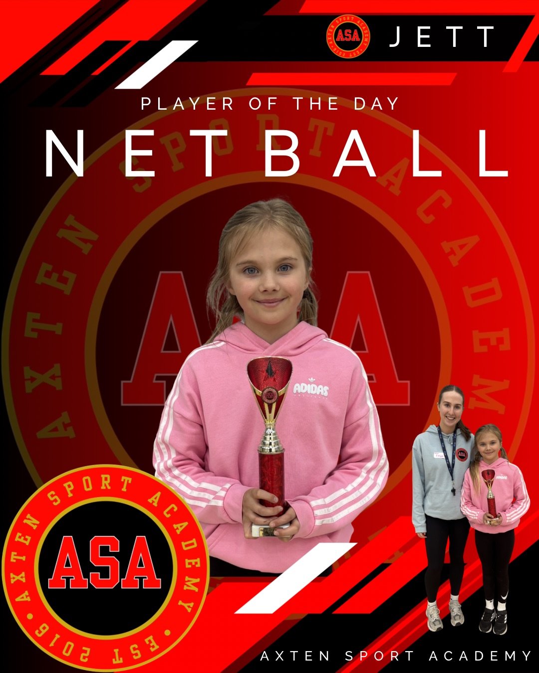 NETBALL ✨ 

Monday: Player of the day 🏆 

JETT
My player of the day goes to this girl because she has been super enthusiastic all day, she has made an effort to include everyone and try her best in all of our sessions. Her movement around the court 