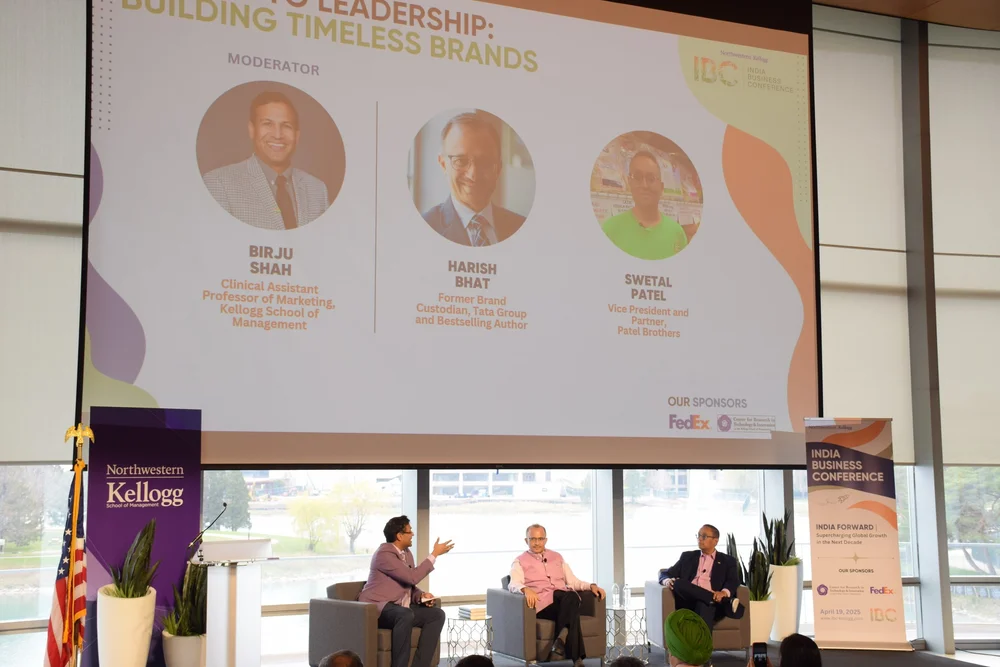 Birju Shah on stage at the India Business Conference 2025