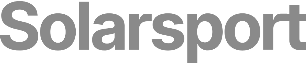 The word 'solarsport' in large, bold, gray font on a transparent background.