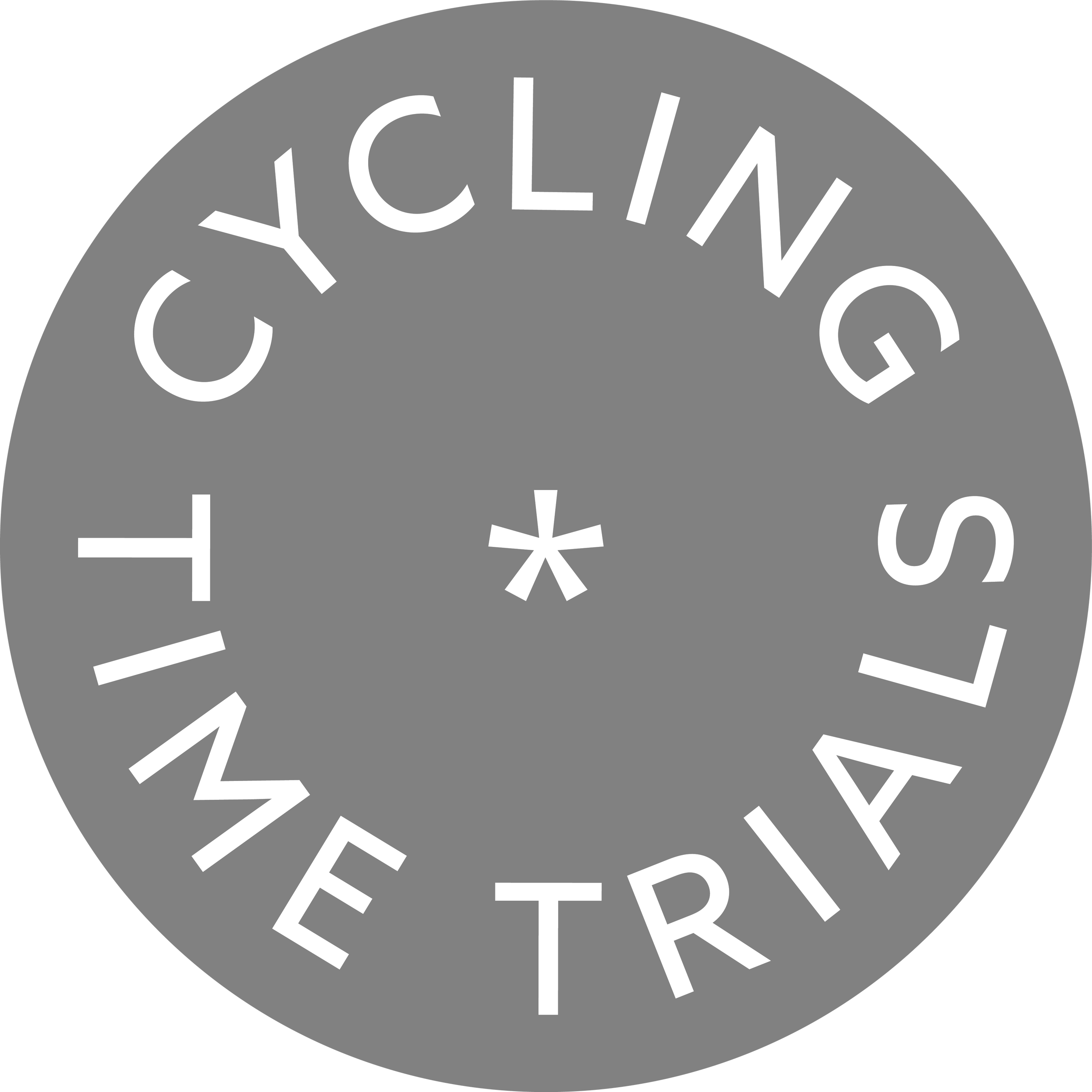 Close-up of a circular gray sticker with white upside-down text reading 'CLEAR' and 'STER'.