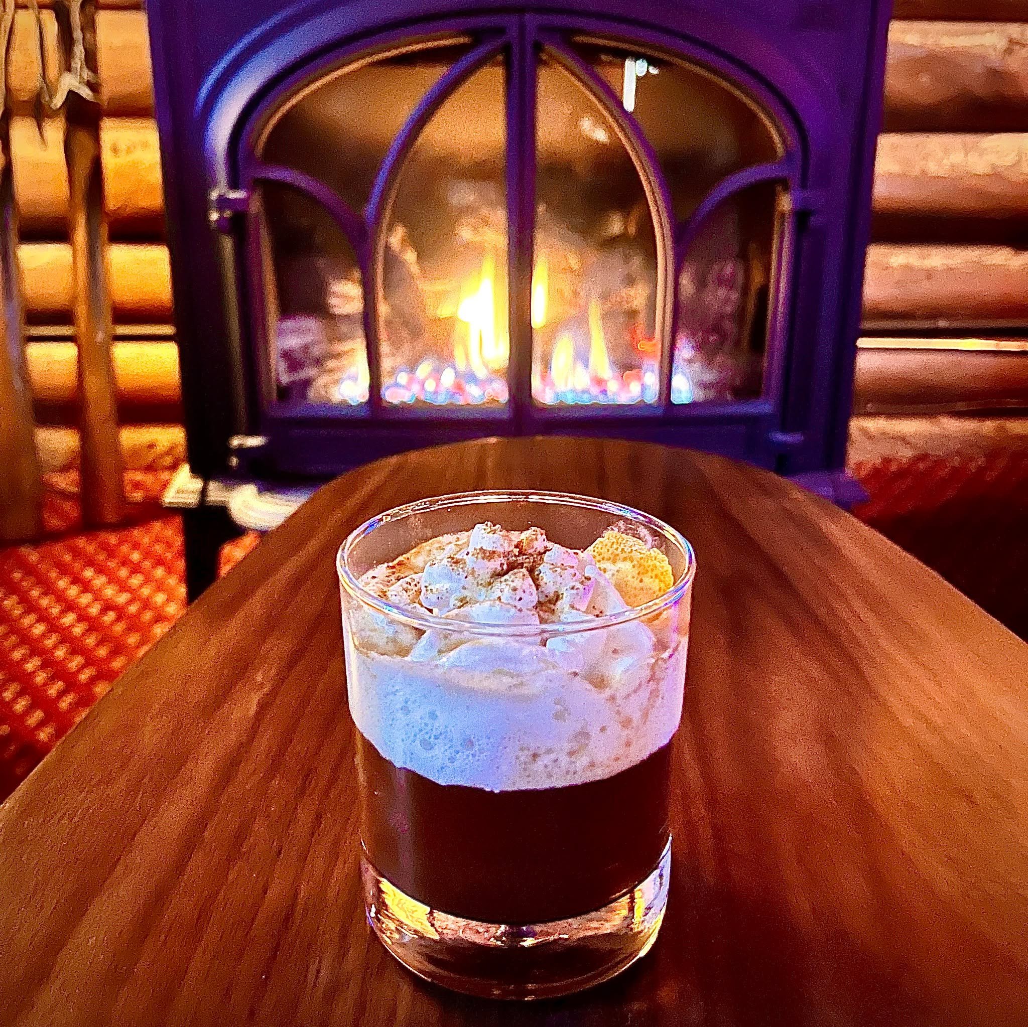 Find a cozy nook in front of one of our THREE fireplaces with The Warming Hut: Rye Whiskey, Amaro, Cinnamon, Nutmeg, Lemon, Orange, and Cream...not your granny's toddy!