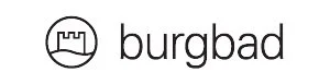 Logo mit einer stilisierten Burg und dem Text 'burgbad'