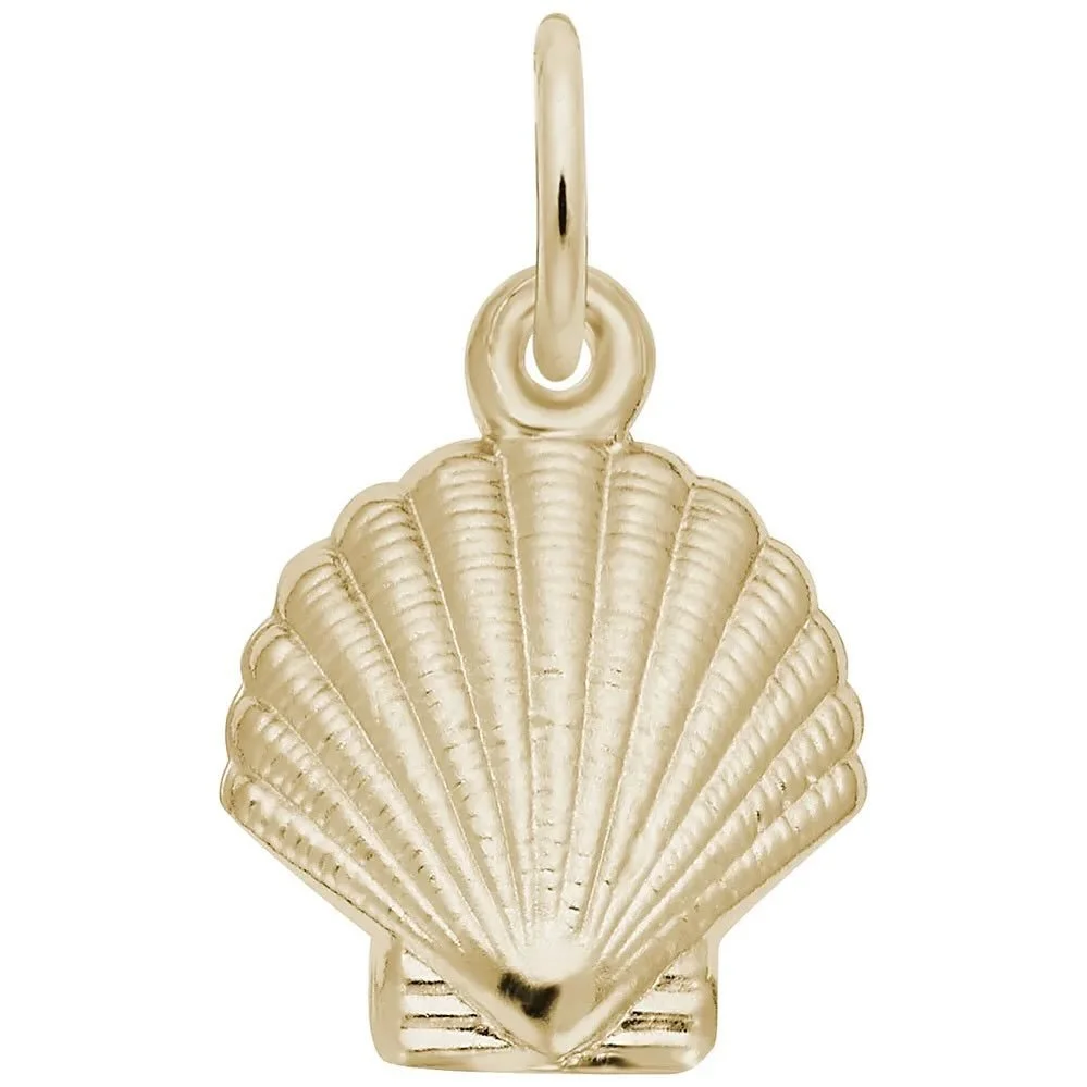 Scallop shell pendant or charm in 14k yellow or white gold or sterling silver 🐚🩷