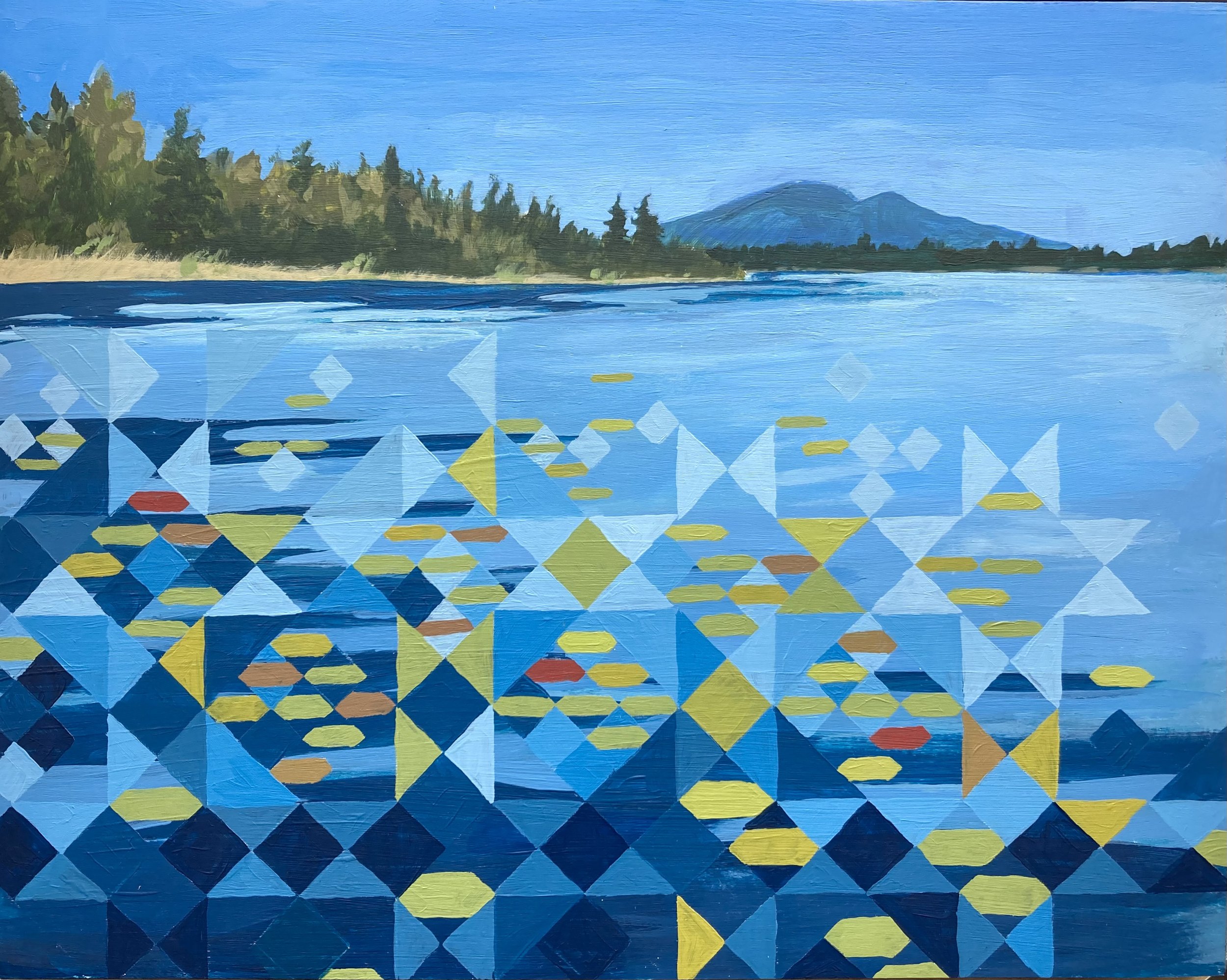 "Lily Pads on the Clyde", 2026, acrylic on wood panel, 14x11