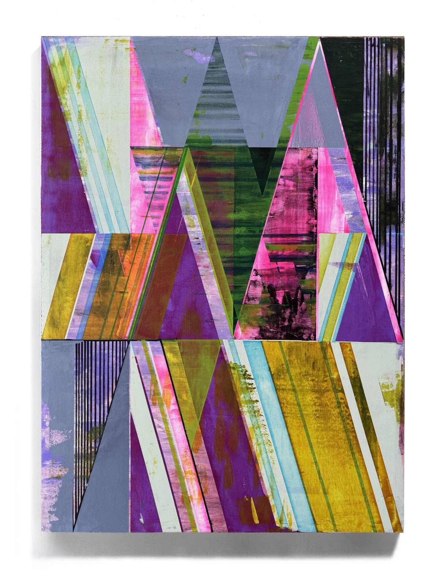 Fluorite Facet, Acrylic on Canvas, 30"x22", 2025