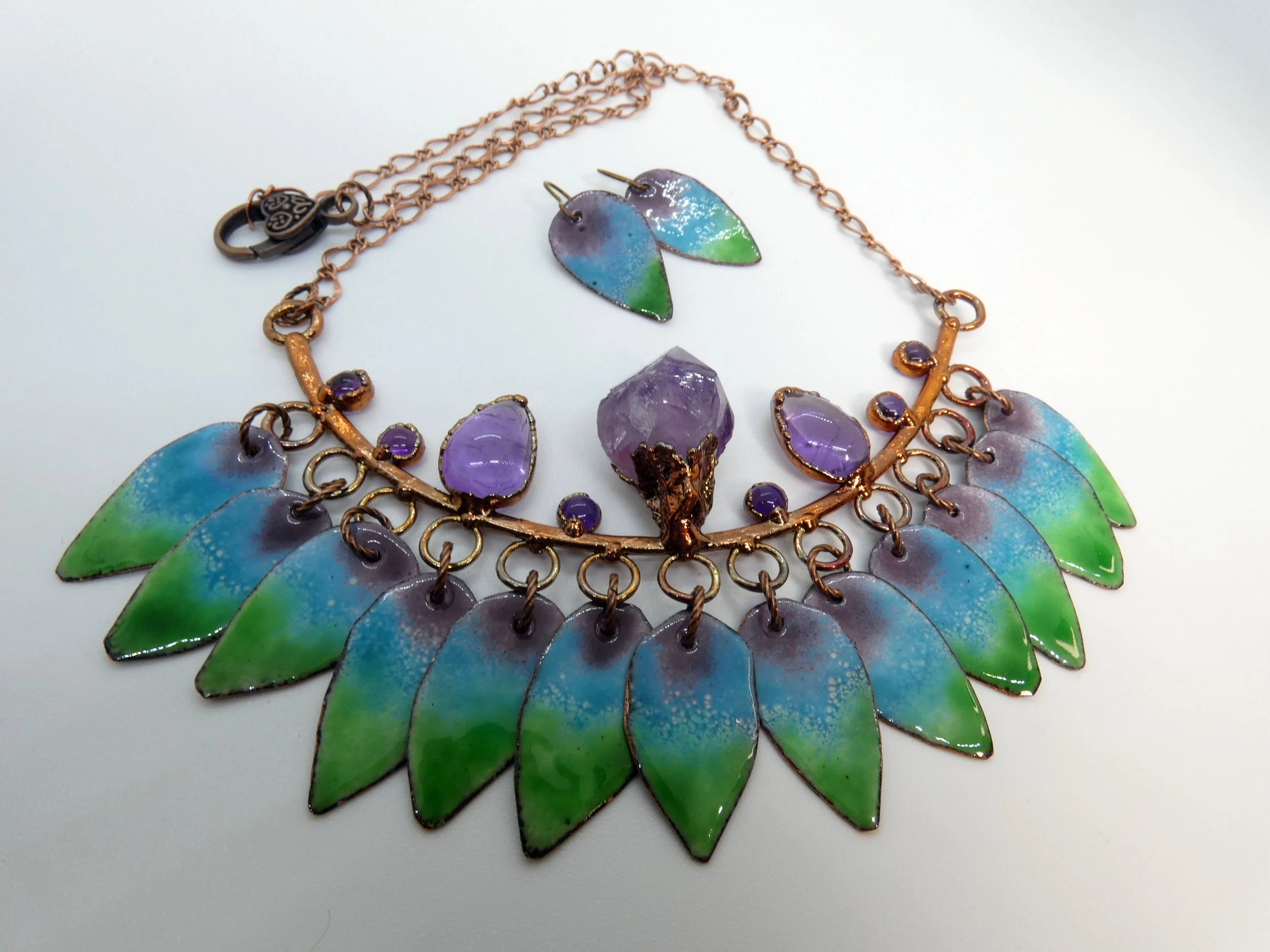 Amethyst Enamel Drops Neckpiece Flat 2.JPG