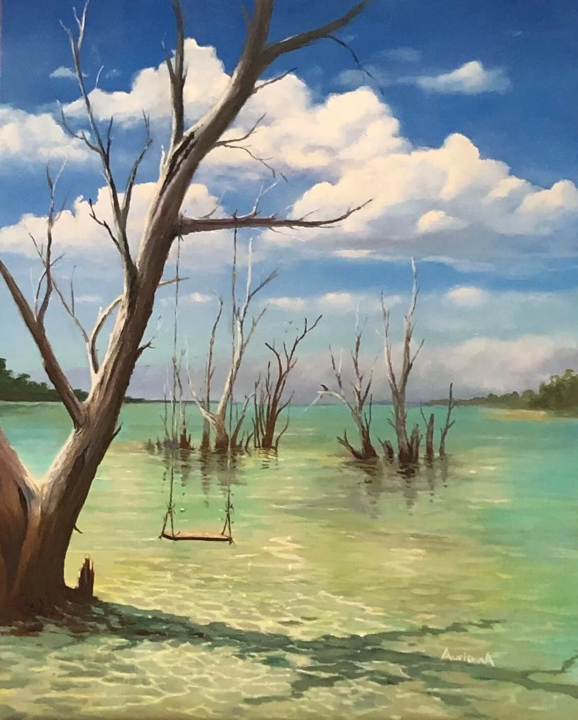 Florida keys bay oil painting