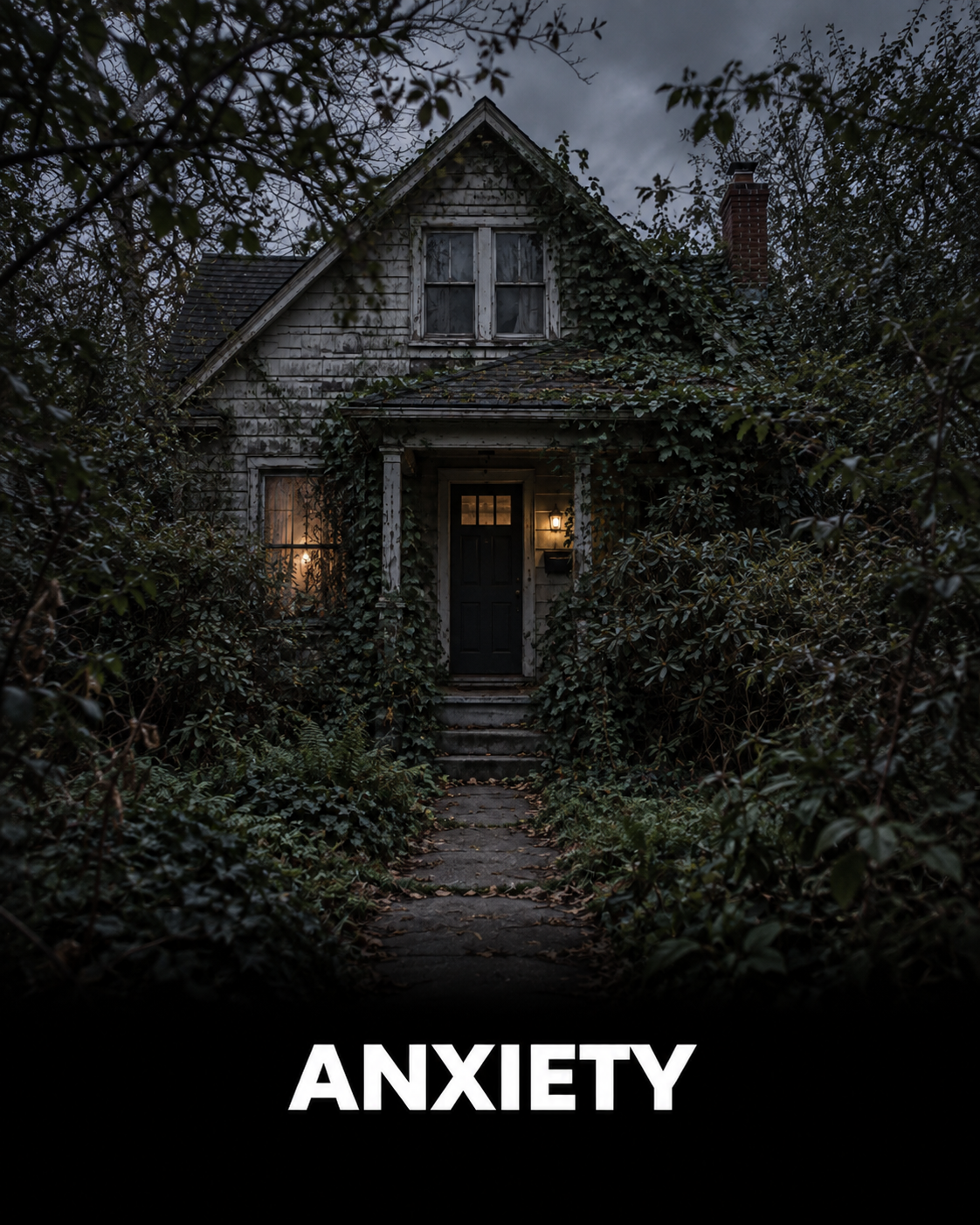 Conceptual house illustration representing anxiety, persistent worry, and mental health support.