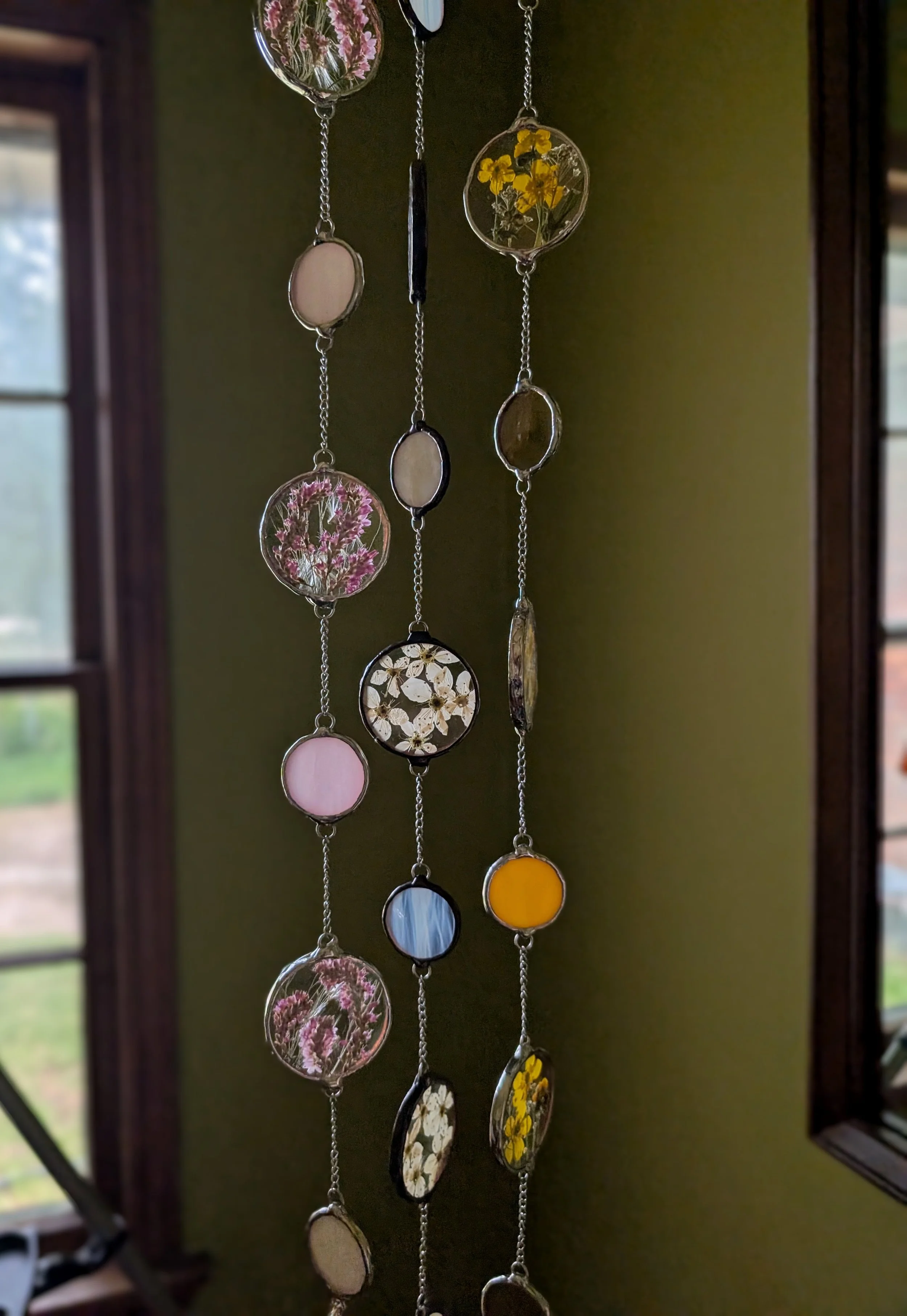 Glass Danglies with Pressed Flowers