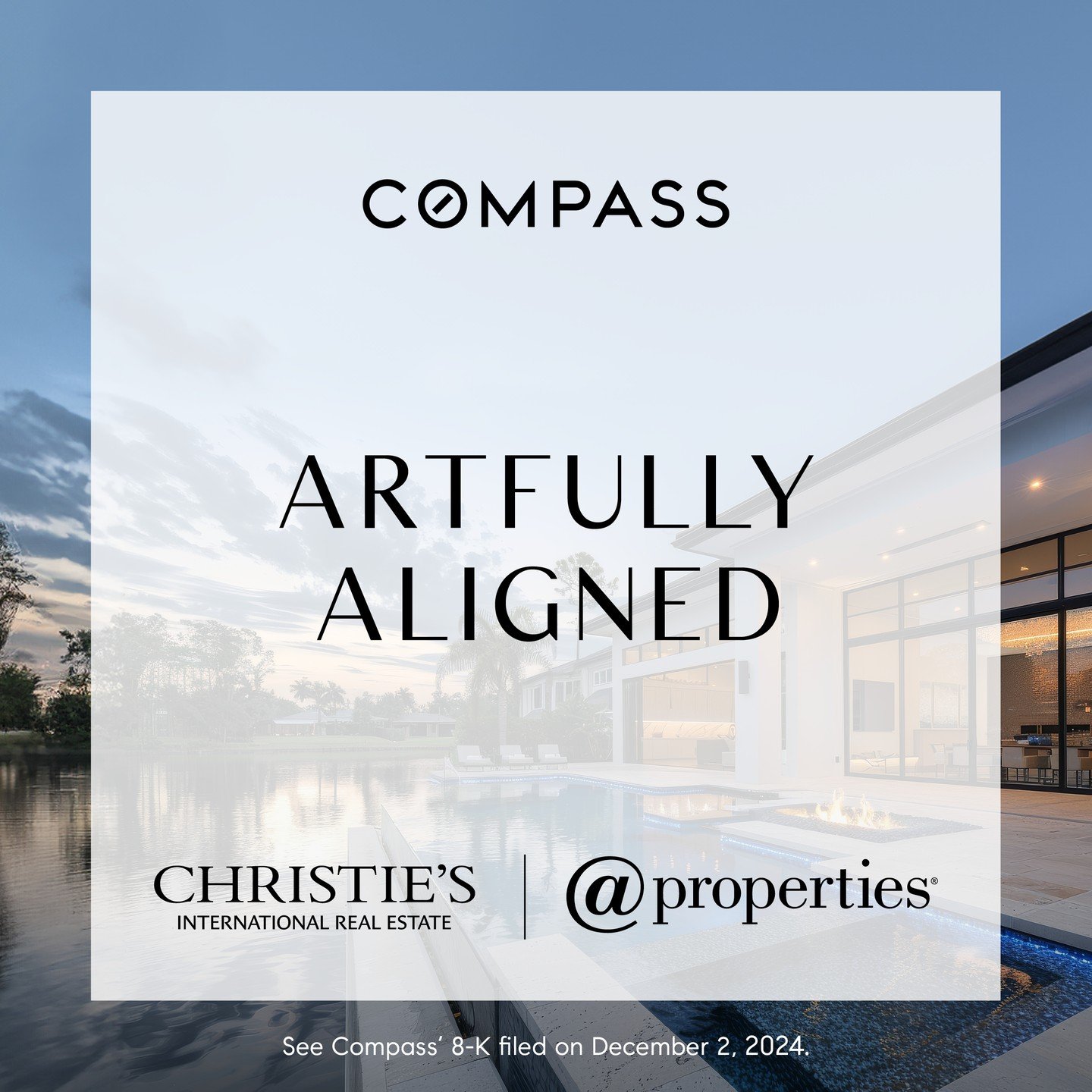 I&rsquo;m excited to share that Christie&rsquo;s International Real Estate and @properties will be joining forces with Compass!

Christie&rsquo;s International Real Estate is one of the world's top luxury real estate brands with a global network of 1