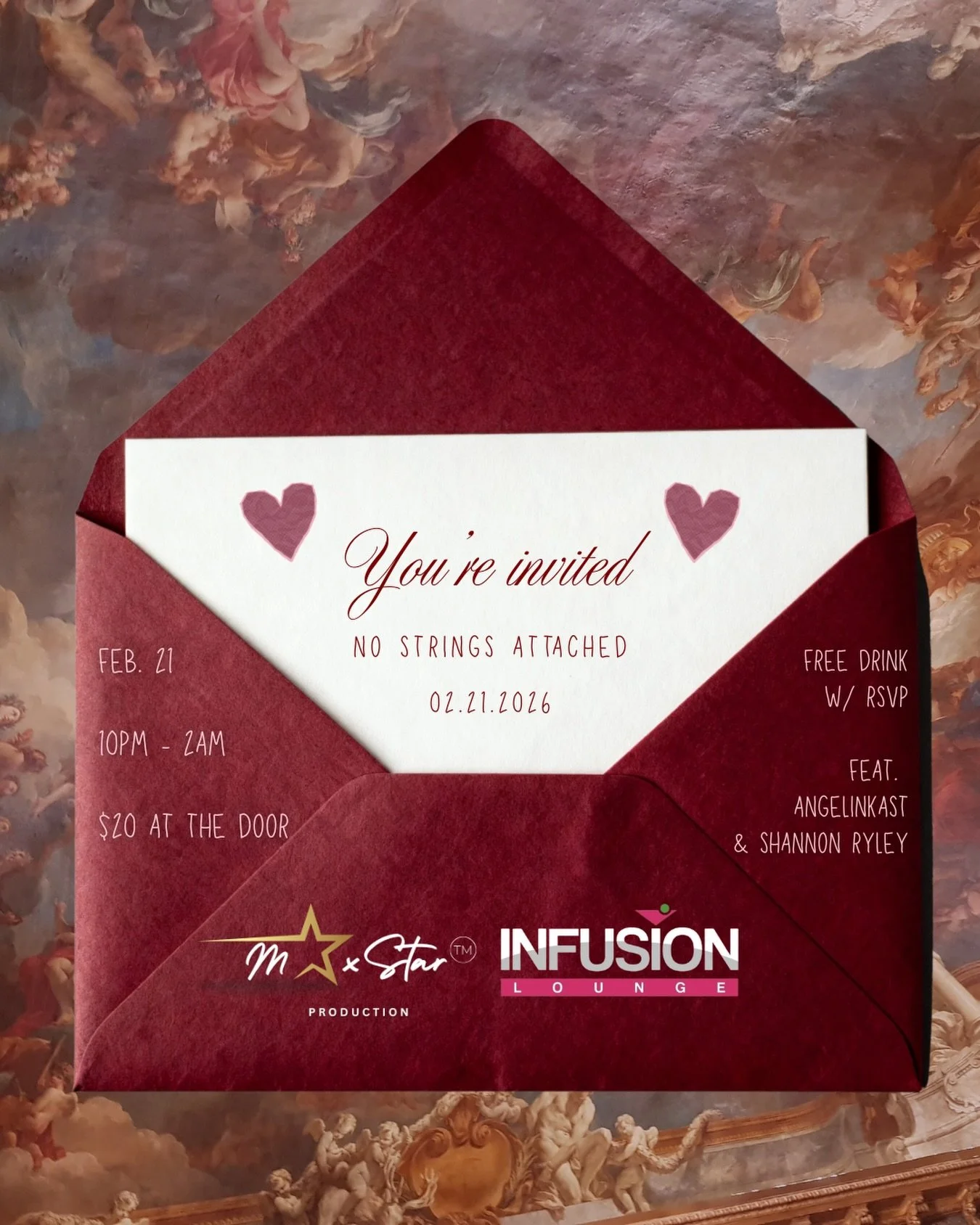 Thought we would formally invite you to #NoStringsAttached at @infusionphilly this Saturday 🥰🫴🏻 RSVP 🔗 in bio (FREE DRINK with RSVP! 🥂)
.
.
.
#maxstarproduction #philly #phillyevents #phillynightlife