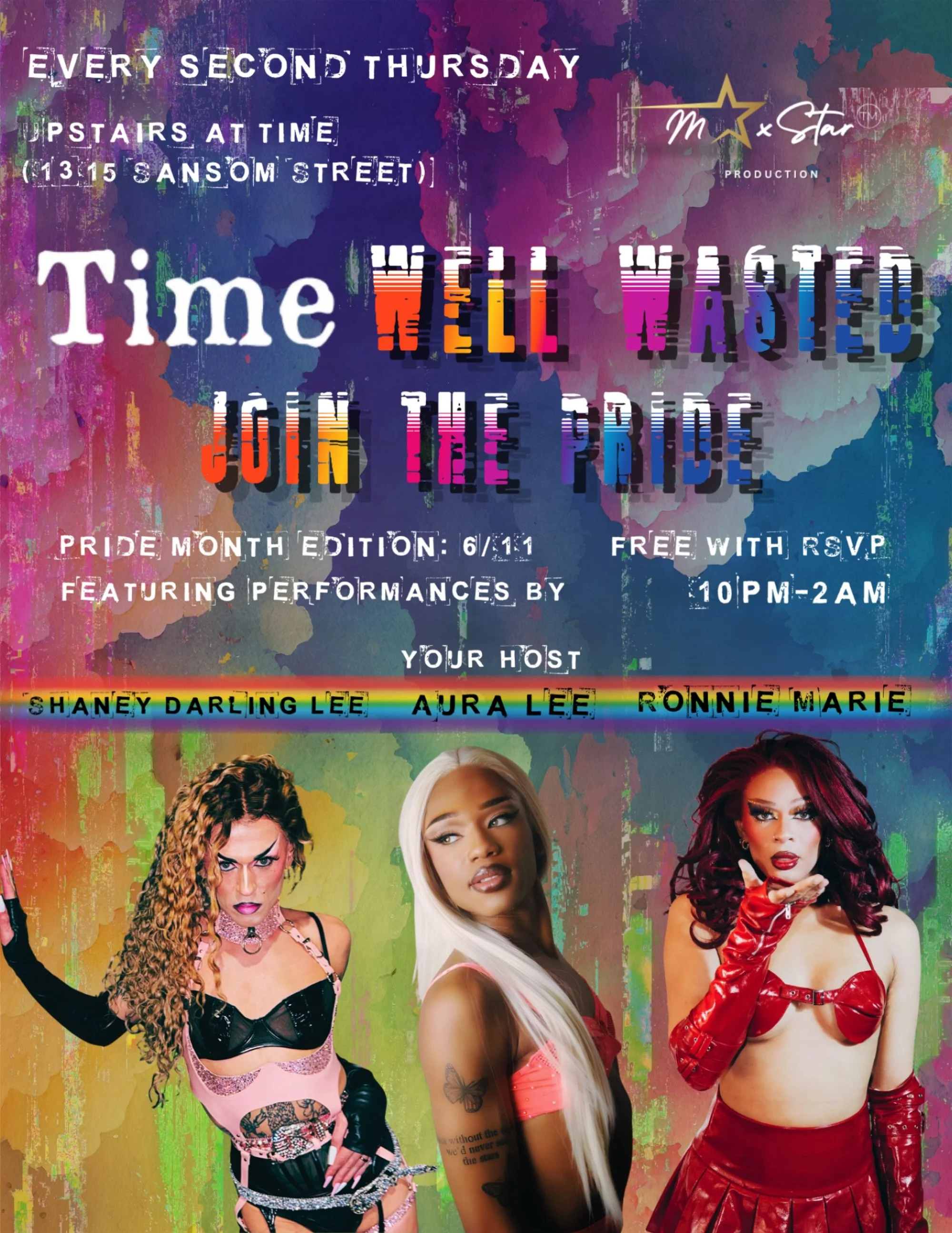 They ARE the moment!! 👏⭐️ Celebrate #pride this Thursday (6/11) at @timerestaurant, feat. performances by @shaney.darling, @the.ronniemarie, and your host, @theeauralee 🥳🥂 FREE w/ RSVP, 🔗 in bio! ✨
‼️ Please note, our event time has changed to 10