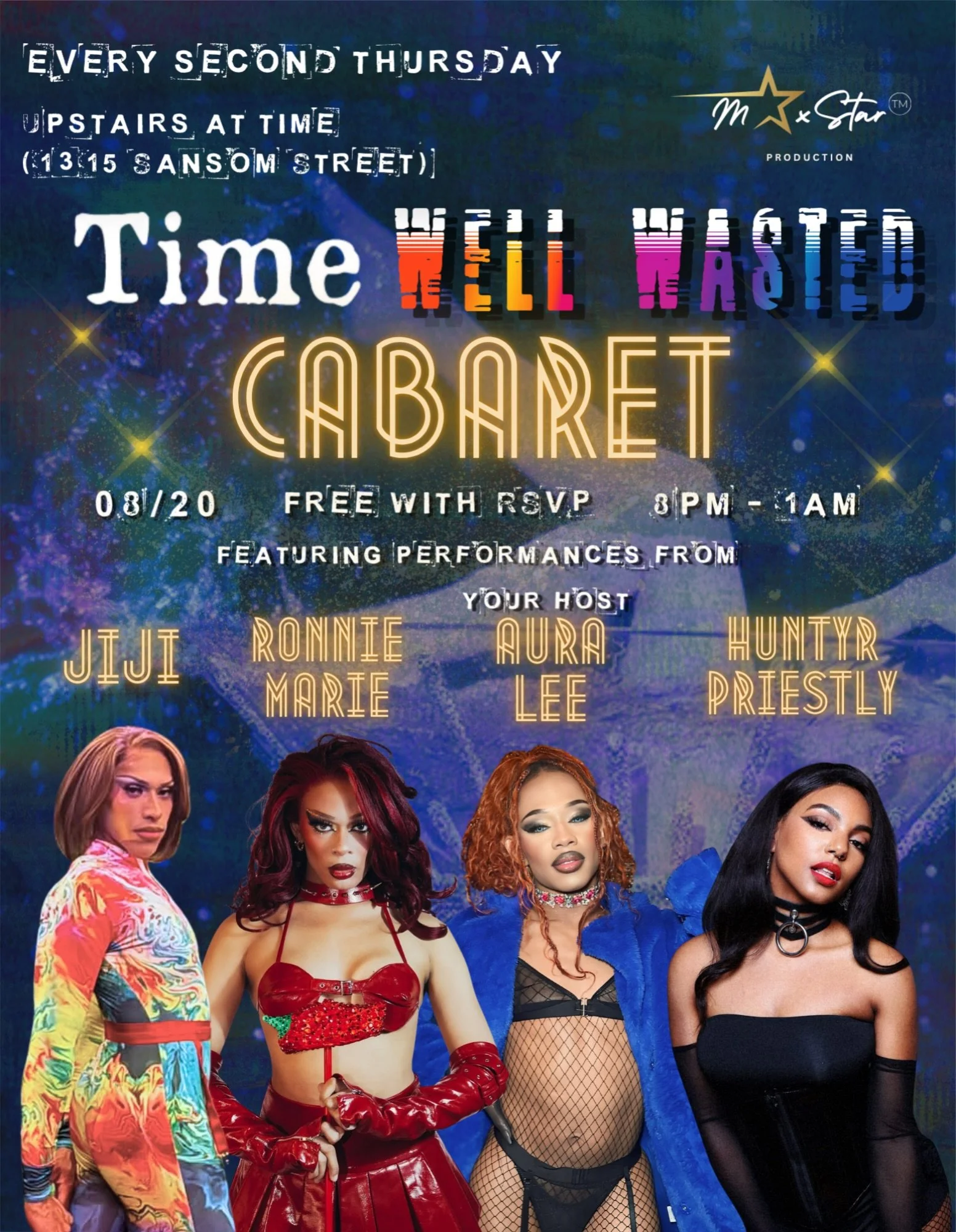 Surprise switcheroo, folks! ⭐️ @the.ronniemarie will be joining us this Thursday at @time_wellwasted: Cabaret! 🎉🥂 Come see all of our amazing performers on Thursday, August 20th, at @timerestaurant 🍾 Free RSVP 🔗 in bio! 🥳
.
.
.
#maxstarproductio