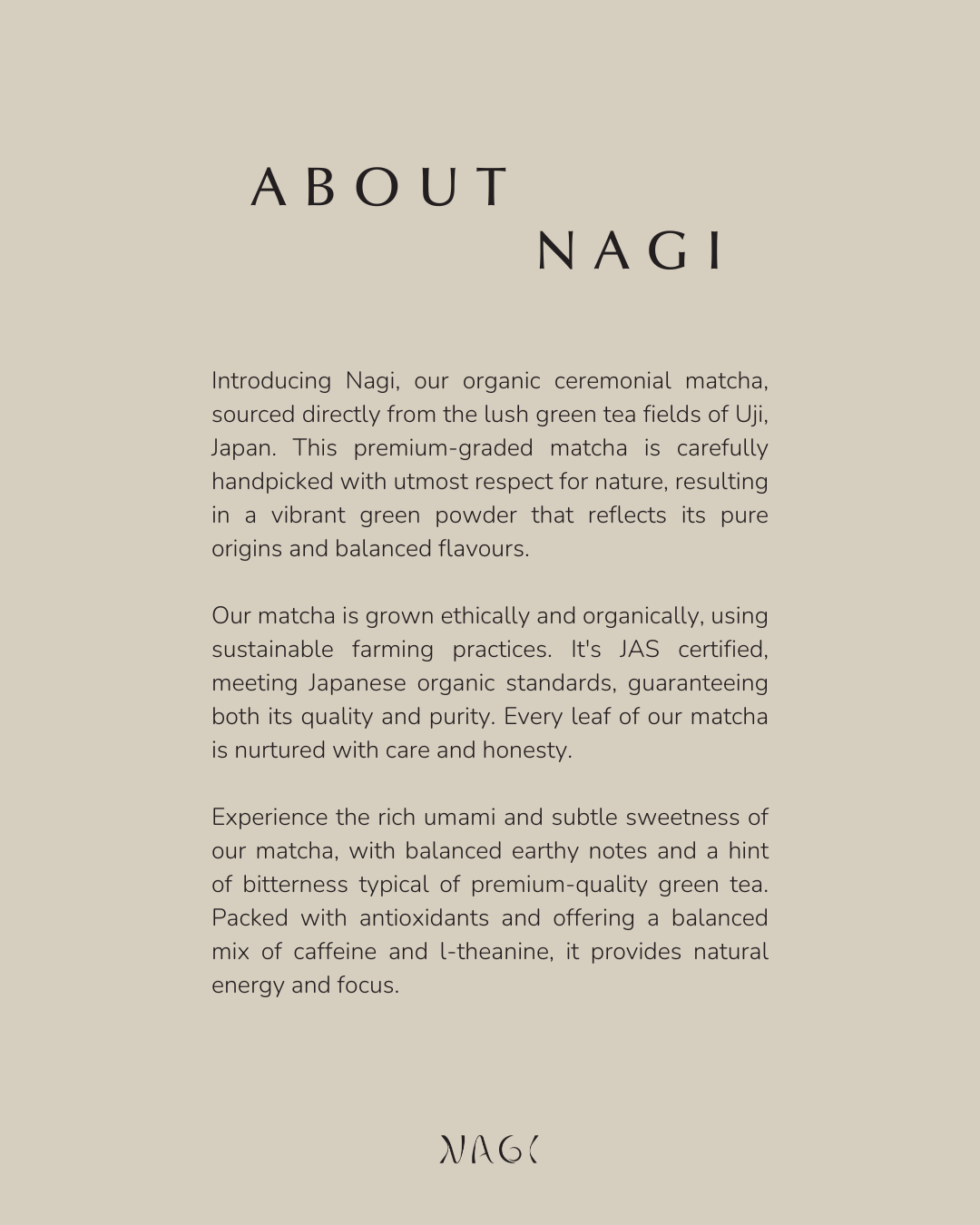 Nagi matcha brand identity
