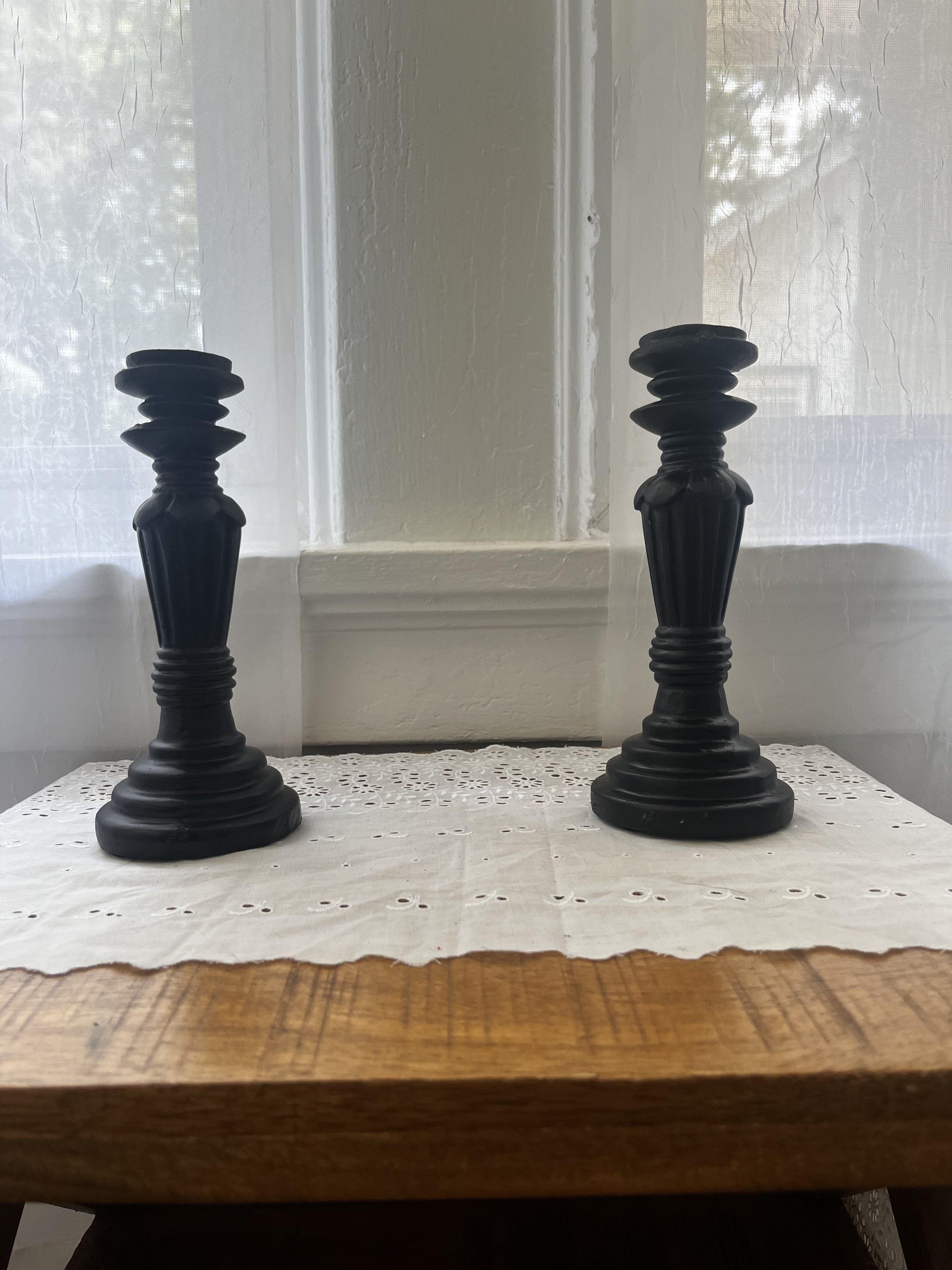 Pair of Black Candle Sticks