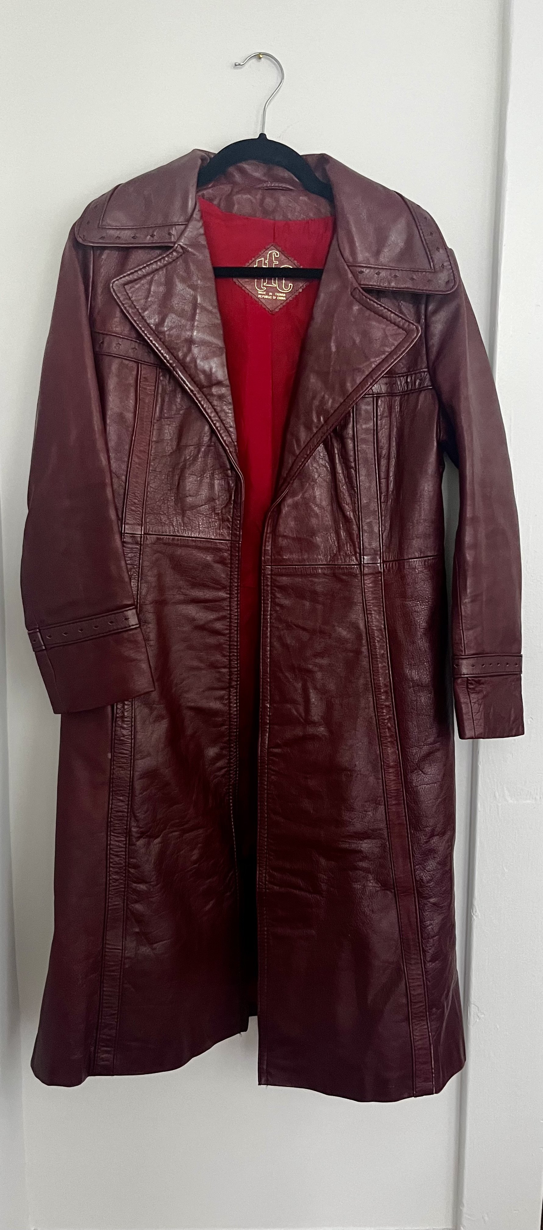 Ox Blood Vintage Leather Trench