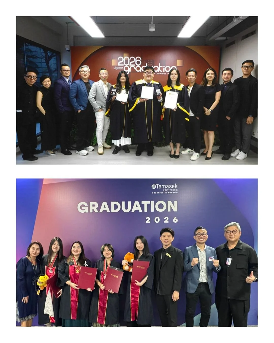  May 2026 
  We attended graduation ceremonies at Singapore Polytechnic and Temasek Polytechnic, celebrating AFW-sponsored award winners Son Quan Hao (AFW Gold Medal) and Michelle Zhang (AFW Project Prize). 