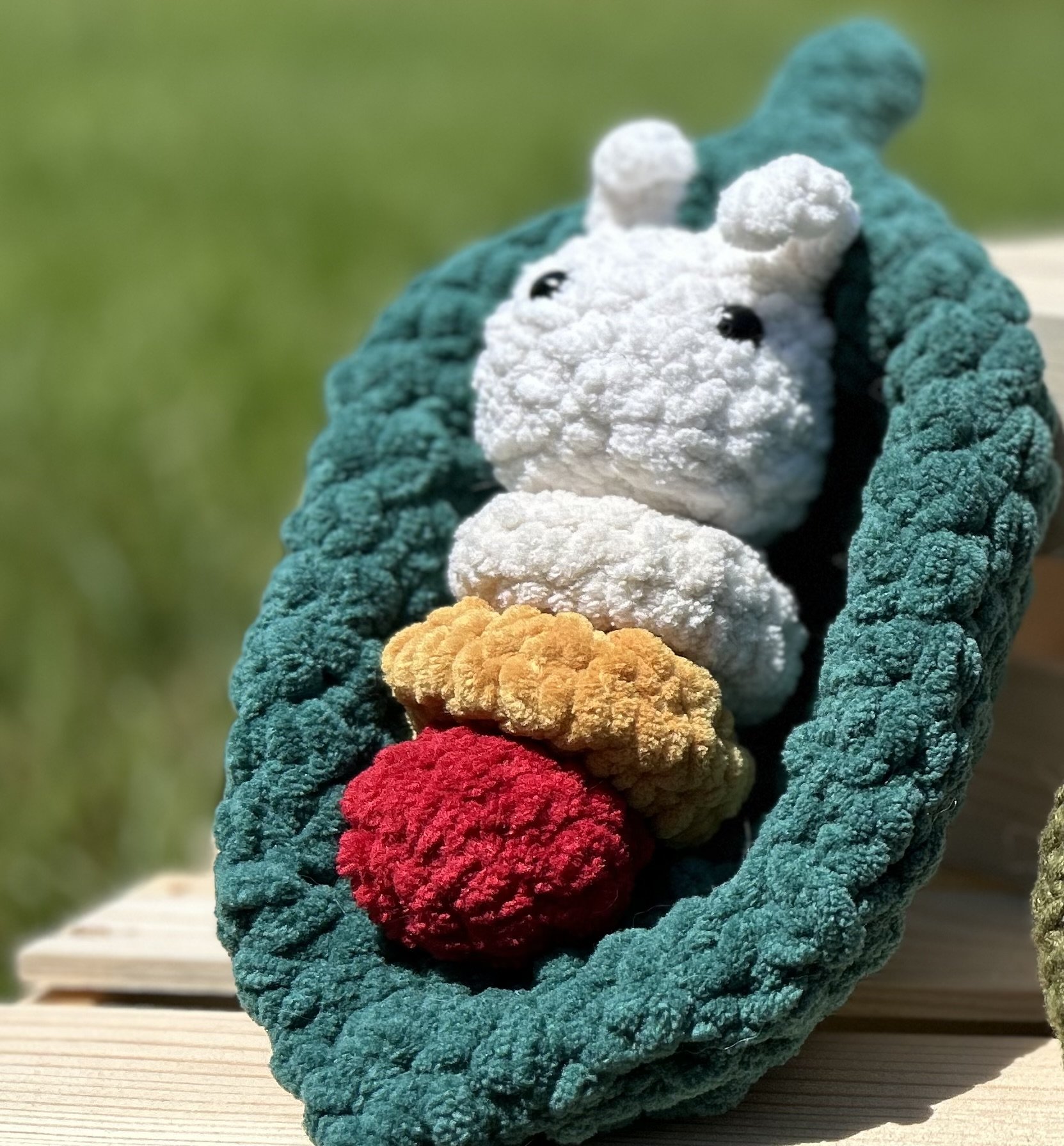 Large Caterpillar in Leaf Bed