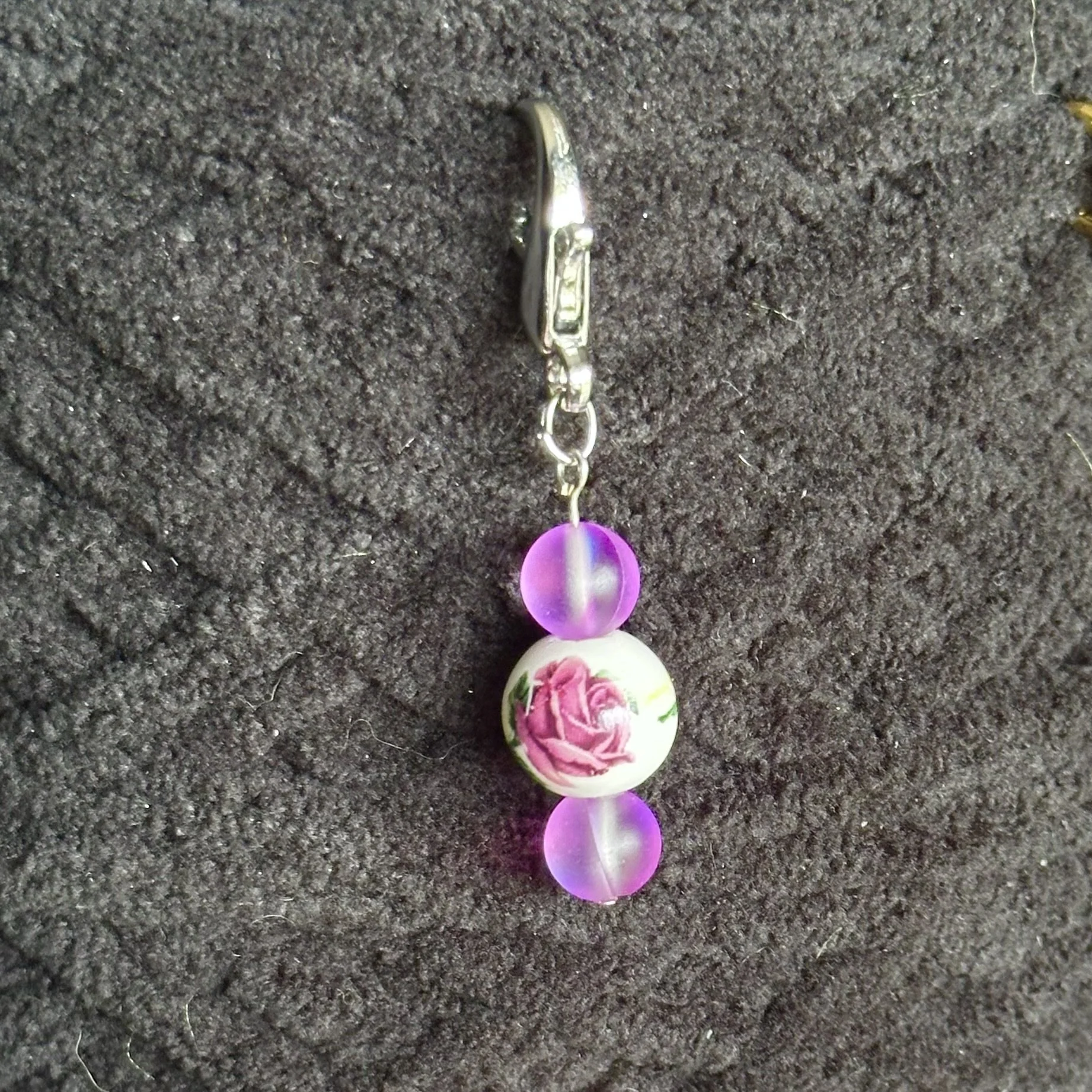 Purple Rose stitch marker