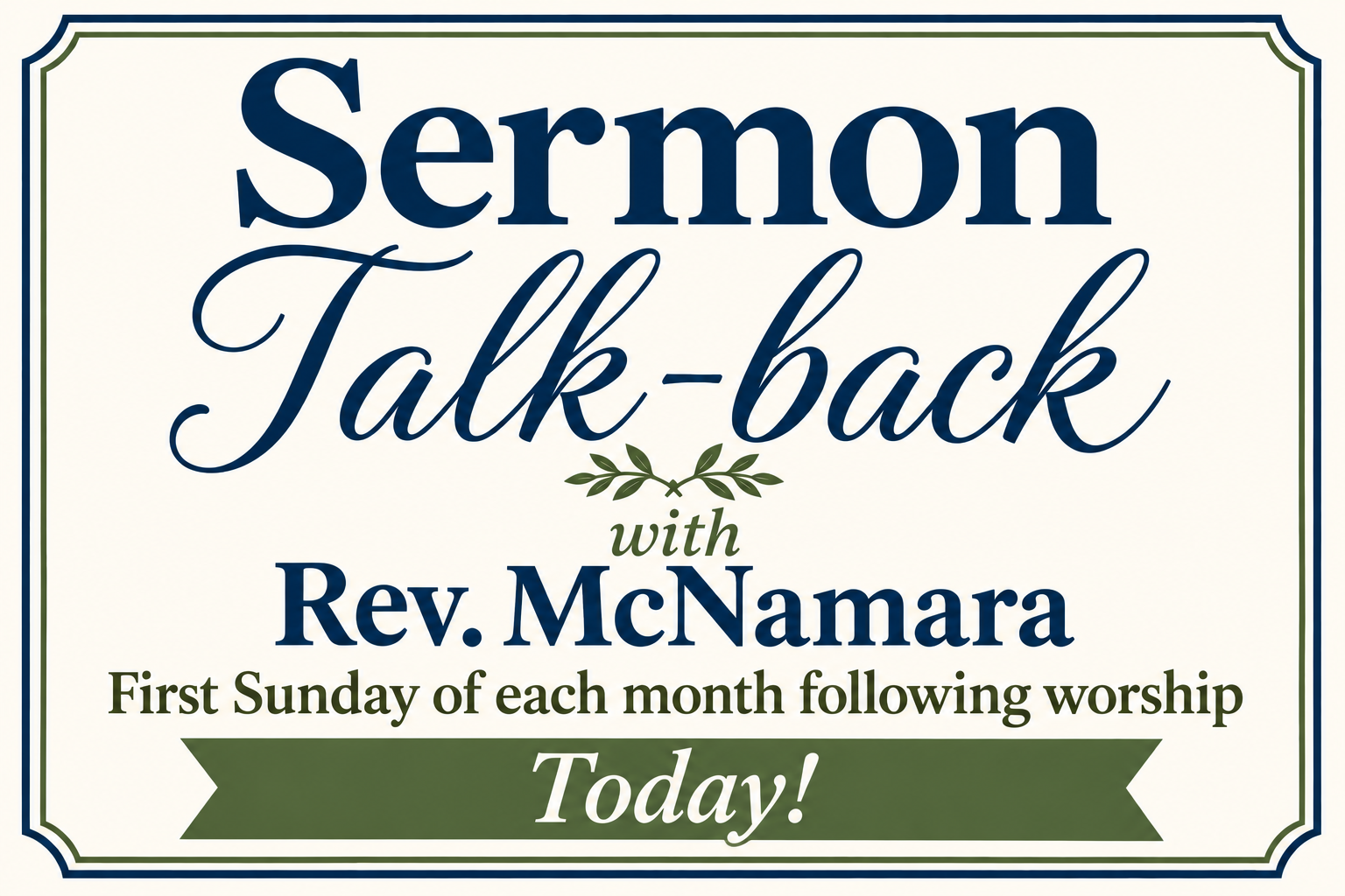 Sermon Talk-back