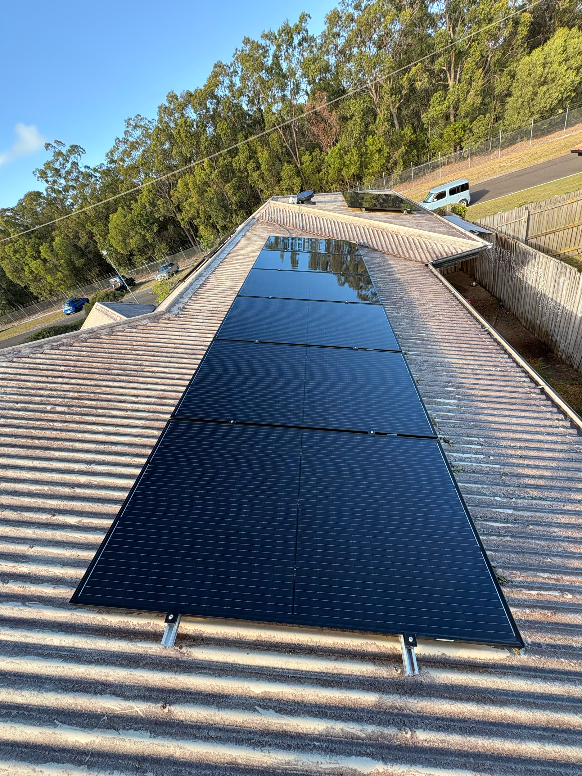 Dirty solar panels before and after professional cleaning