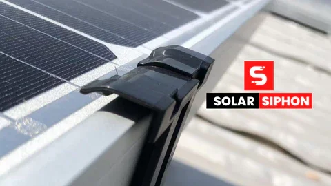 Solar Syphon drainage clips on solar panels