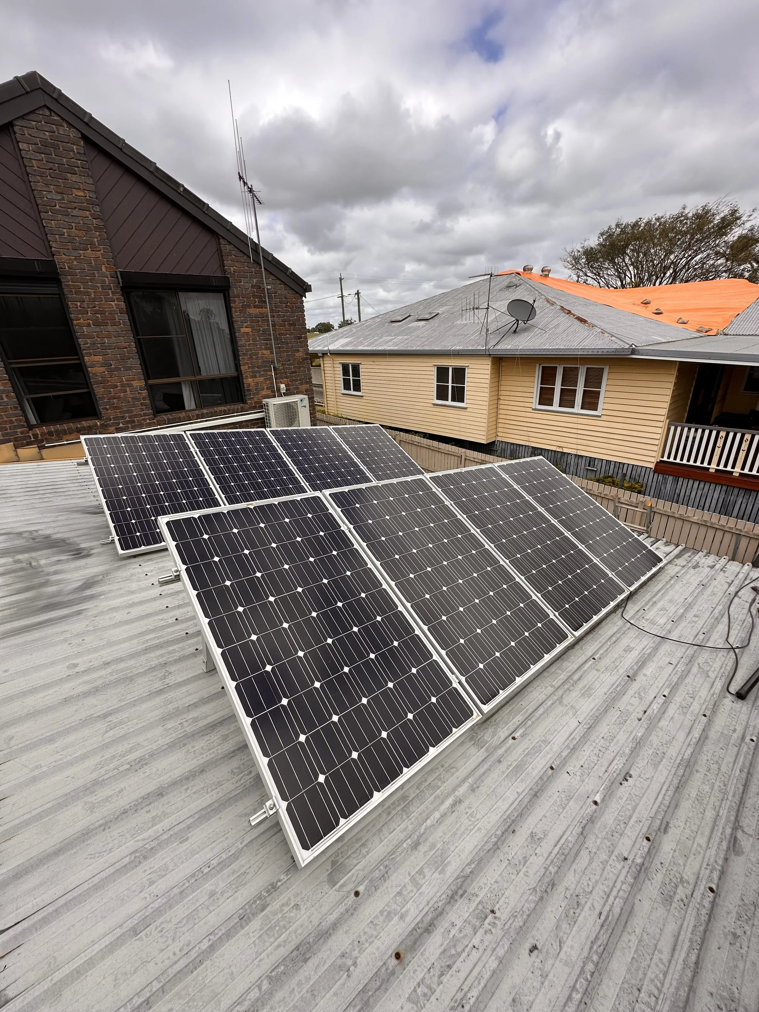 Dirty solar panels before and after professional cleaning