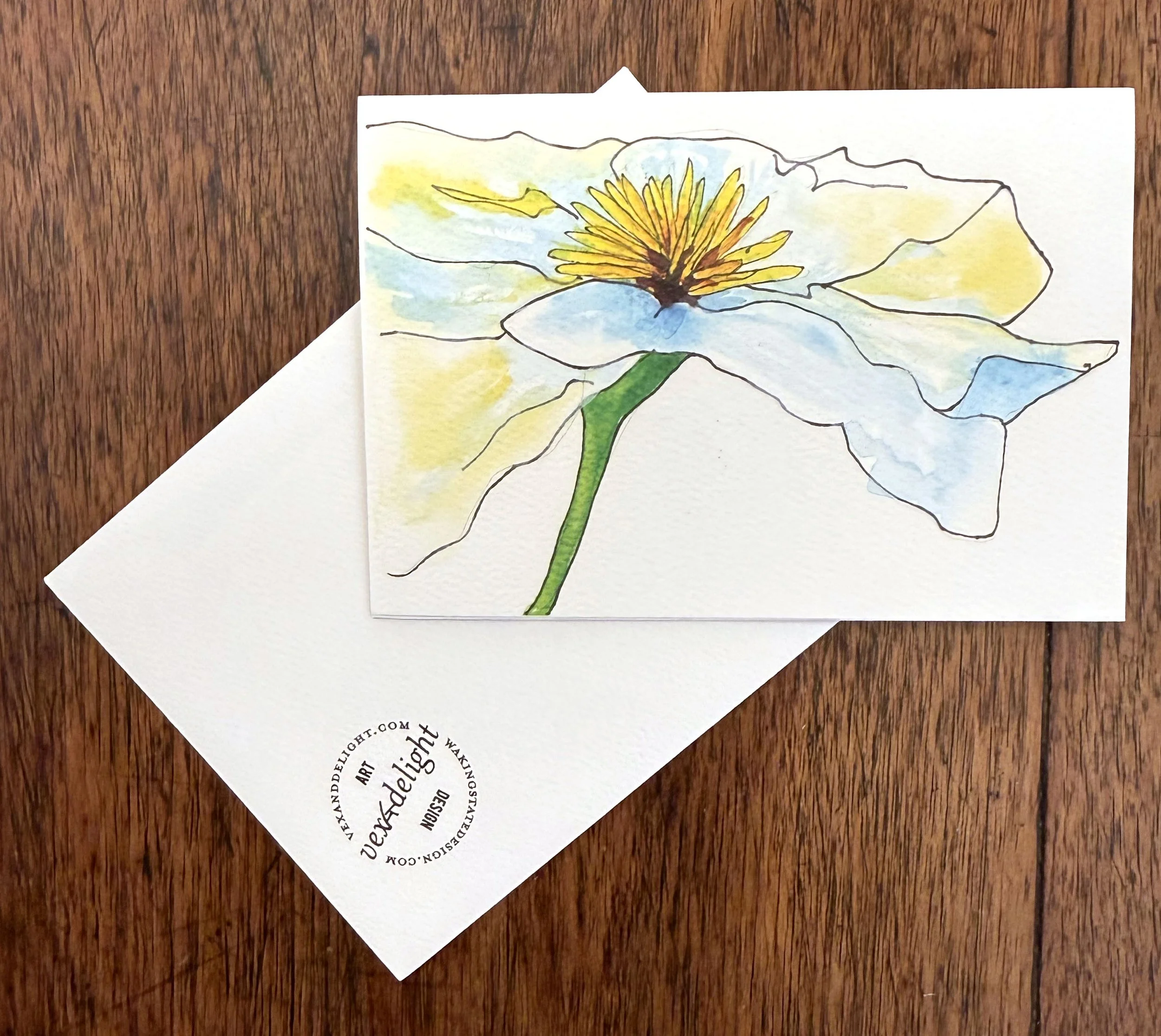 Original Art Blank Card featuring Beautiful White Matillija Poppy