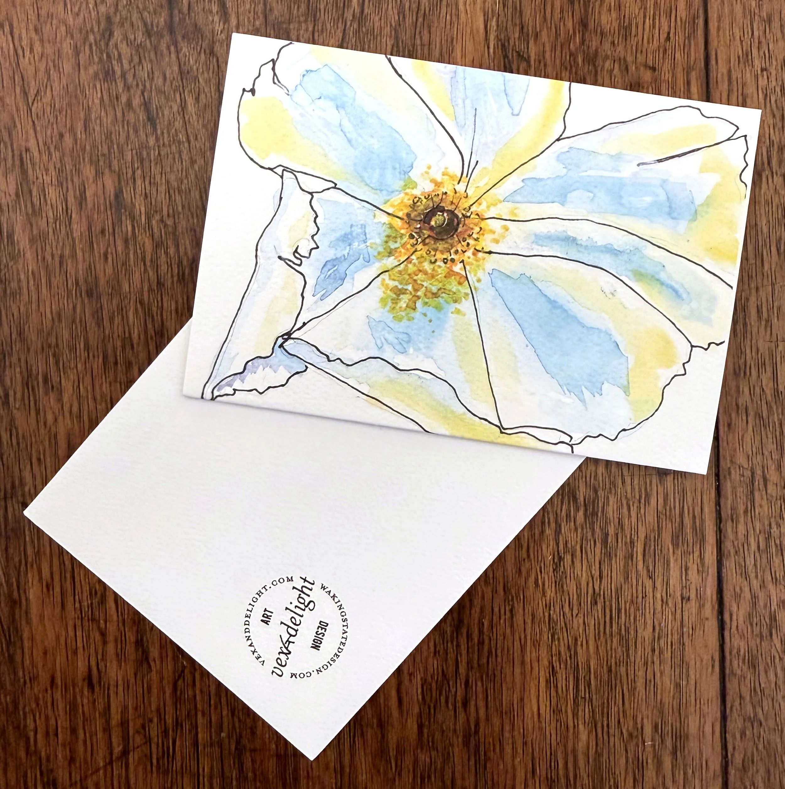 Original Art Blank Card featuring Beautiful White Matillija Poppy
