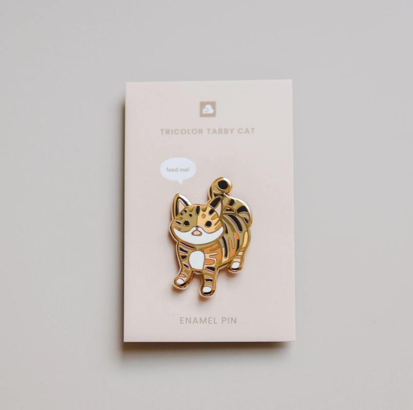 Tricolor Tabby Cat Enamel Pin