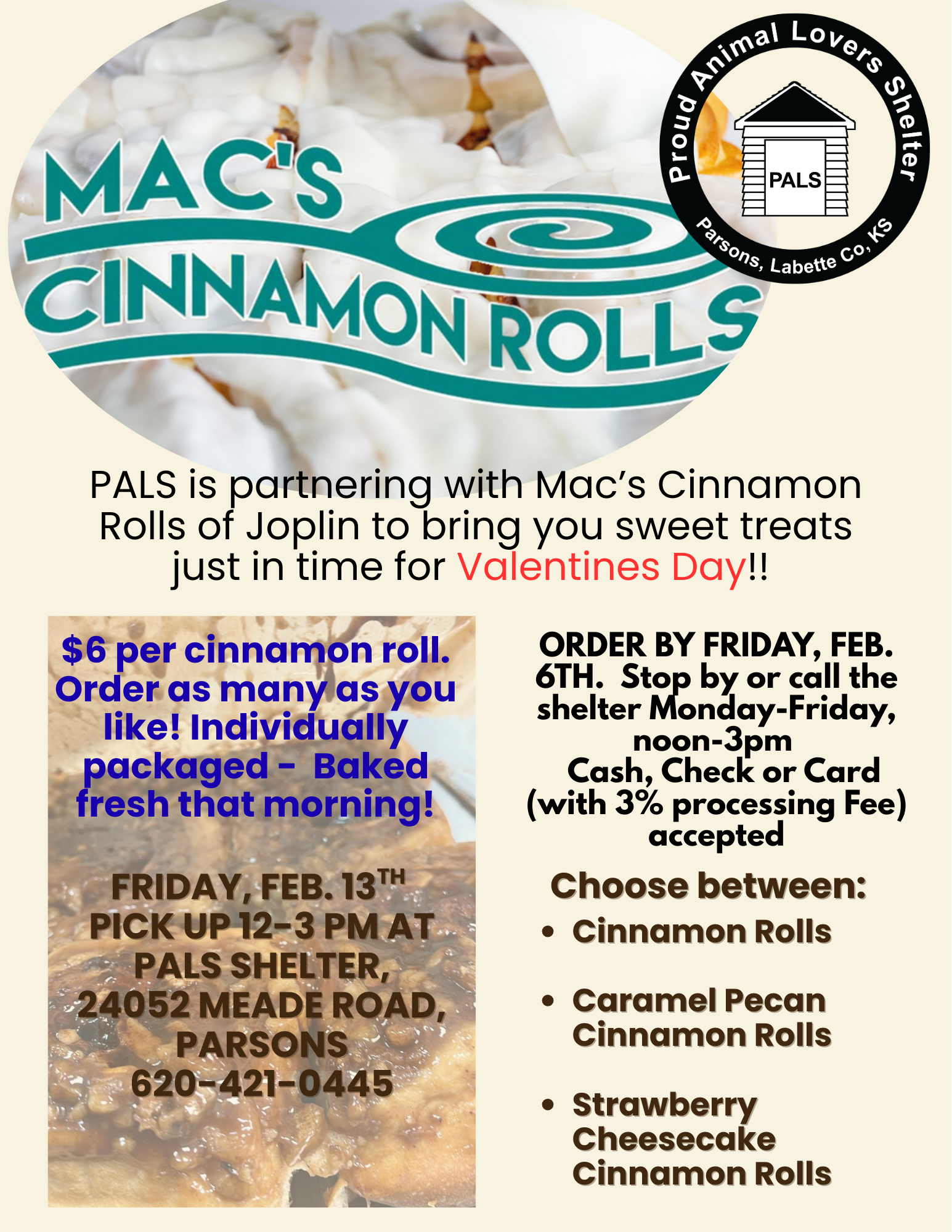 Mac's Cinnamon Roll Fundraiser