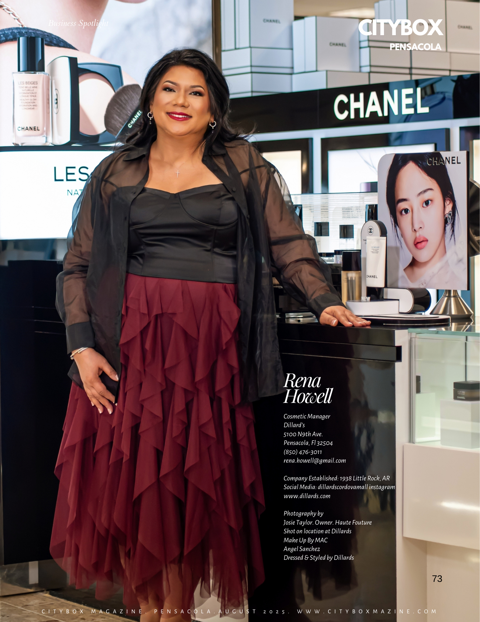 As Cosmetics Manager at Dillard's in Cordova Mall, Rena Howell helps shape an elevated beauty experience through service and expertise.