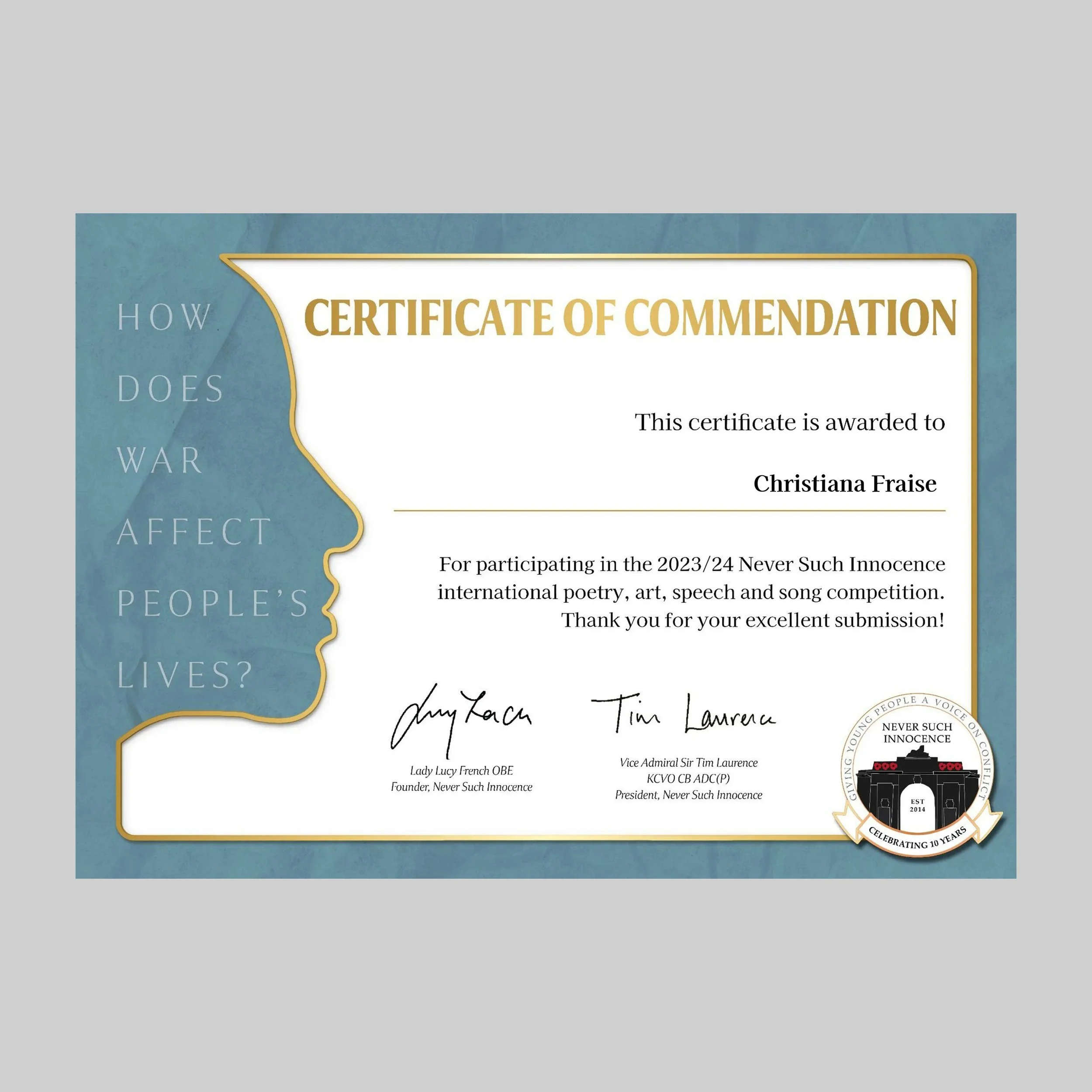 Never Such Innocence Art Competition (Summer 2024)