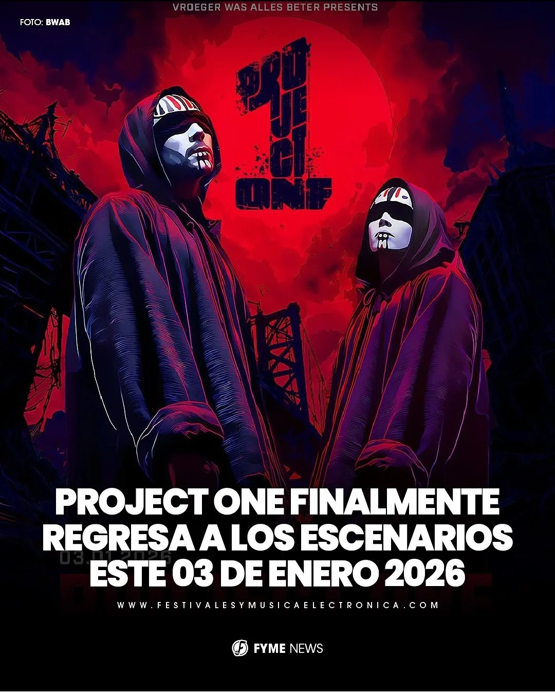 ¡ @projectone_official  regresa a los escenarios! 🤯
“Después de cientos de mensajes desde que @vroegerwasallesbeterevent comenzó a principios de 2017, finalmente podemos revelar que el Project One tocará un exclusiv