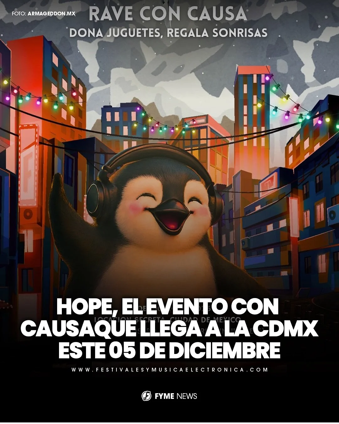 Conoce &ldquo;HOPE&rdquo; un evento con causa organizado por @armageddon.mx este 05 de diciembre en la CDMX🕊️

Es un evento lleno de m&uacute;sica electr&oacute;nica con un line up incre&iacute;ble con artistas como @mad_warriors , @suciodan.dj y m&