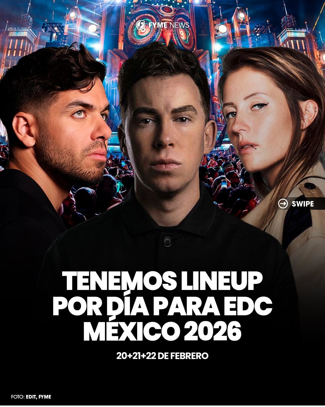 Conoce el lineup por d&iacute;a para @edc_mexico 2026 🌈🦉

#EDCMexico #KineticField #NeonGarden #CircuitGrounds
