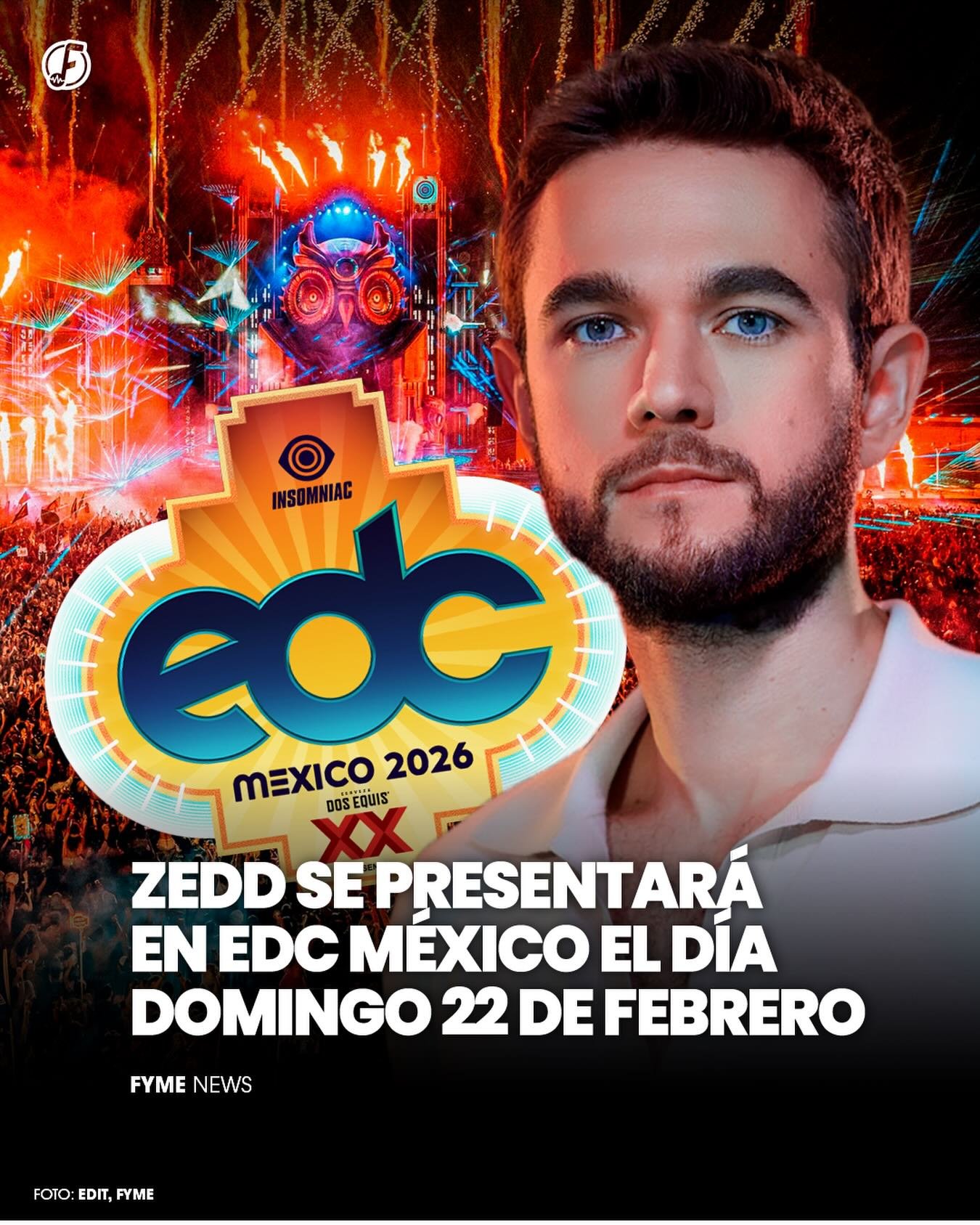 El tercer d&iacute;a de @edc_mexico ser&aacute; &eacute;pico! @zedd se presentar&aacute; el domingo 22 de Febrero en el festival m&aacute;s grande m&uacute;sica electr&oacute;nica en M&eacute;xico. 🇲🇽 🌼

#edcmx #kineticfield #edcmexico
