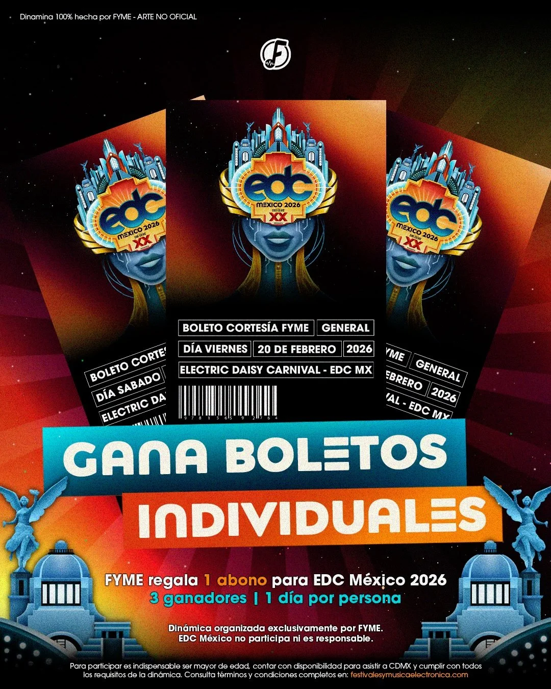 ESTO NO ES UNA BROMA‼️🚨

Ha llegado la hora del momento m&aacute;s esperado por todos ustedes.

El momento de ser ganador de un boleto por d&iacute;a al festival m&aacute;s importante de m&uacute;sica electr&oacute;nica en nuestro pa&iacute;s🇲🇽 

