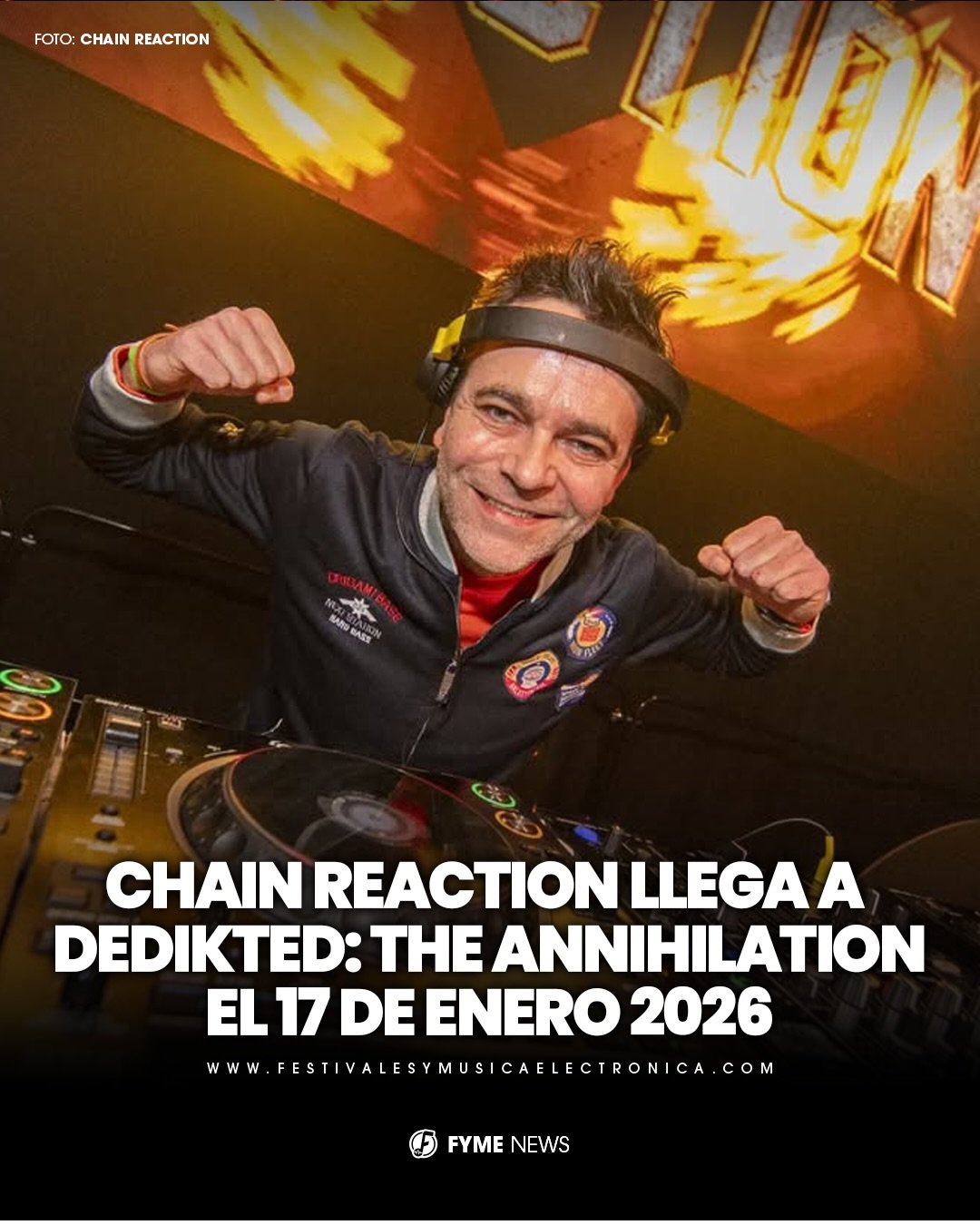 @dedikted.festival est&aacute; m&aacute;s cerca de lo que te imaginas y esta vez recibiremos a una de las leyendas del hardstyle m&aacute;s importantes ‼️🚨

@chainreactiondj llega el 17 de enero a @mesones.72 en la CDMX para darnos un set incre&iacu