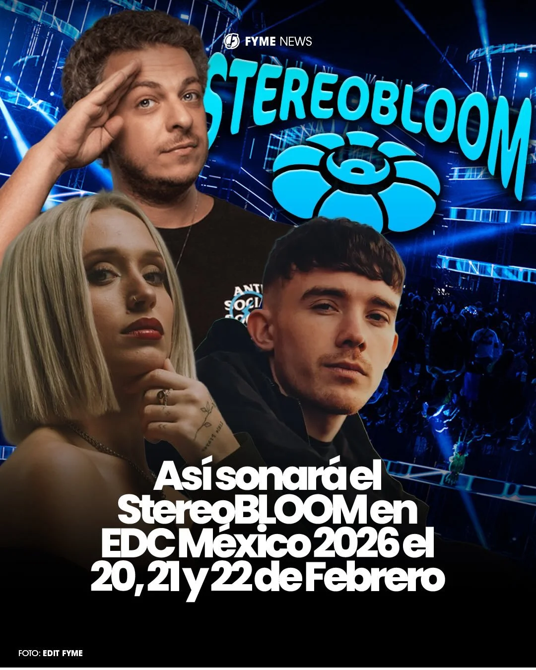 Conoce el lineup oficial del #stereoBLOOM 🌸 de @edc_mexico 2026 🎡🌈

#edcm&eacute;xico #edcmx #festival