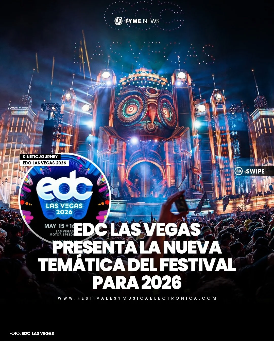 Tenemos la tem&aacute;tica para los 30 a&ntilde;os de @edc_lasvegas 😎🔥

Llegar&aacute; KINETICJOURNEY 🌸🌼 a Las vegas este 15+16+17 de mayo 2026 

&ldquo;Durante tres d&eacute;cadas, EDC ha unido a millones de personas de todos los rincones del mu
