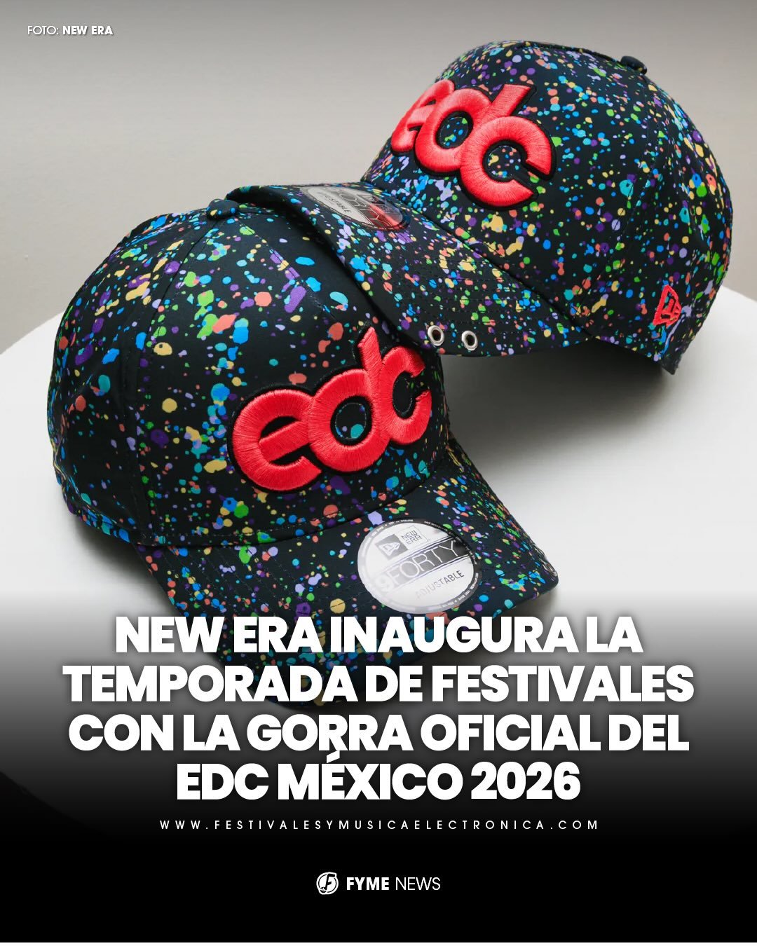 La gorra oficial de EDC M&eacute;xico 2026 x New Era ya es una realidad 🧢⚡

El ic&oacute;nico logo del festival cobra nueva vida con un bordado en rosa ne&oacute;n met&aacute;lico, sobre una base negra que representa la noche bajo el electric sky 🌌