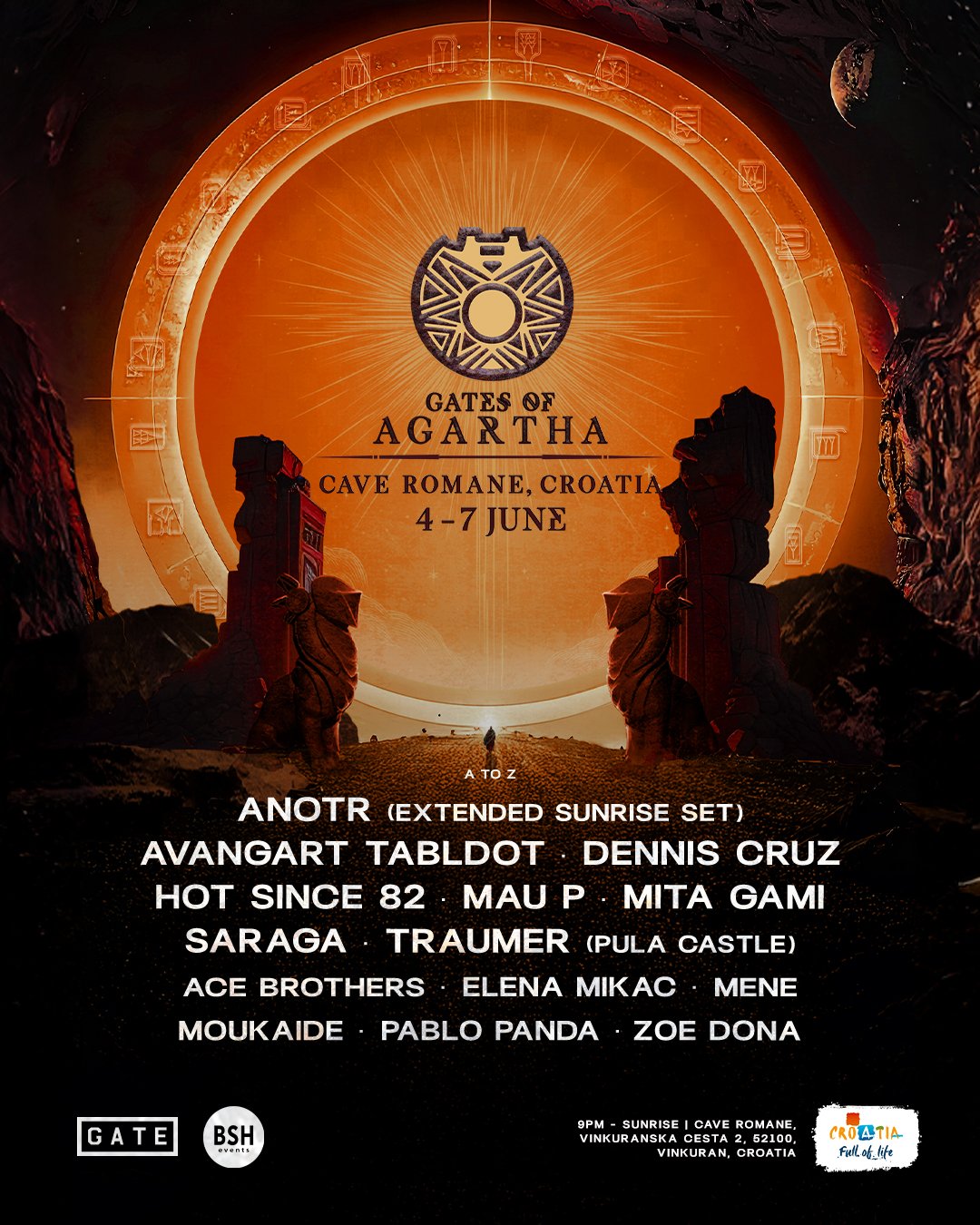 Gates of Agartha Croatia revela su line-up para su regreso a la histórica cantera Cave Romane