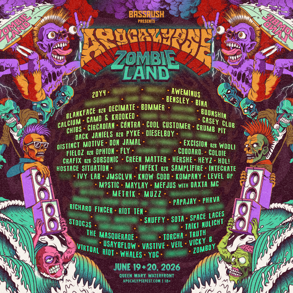 Apocalypse: Zombieland 2026 anuncia su fase 1 de lineup con Excision B2B Wooli y + de 80 artistas en Long Beach
