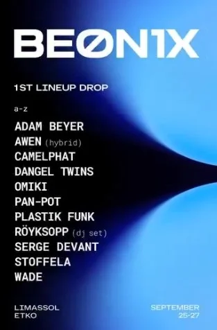 De bodega a RAVE: BEONIX 2026 anuncia lineup con CamelPhat y Adam Beyer en Chipre