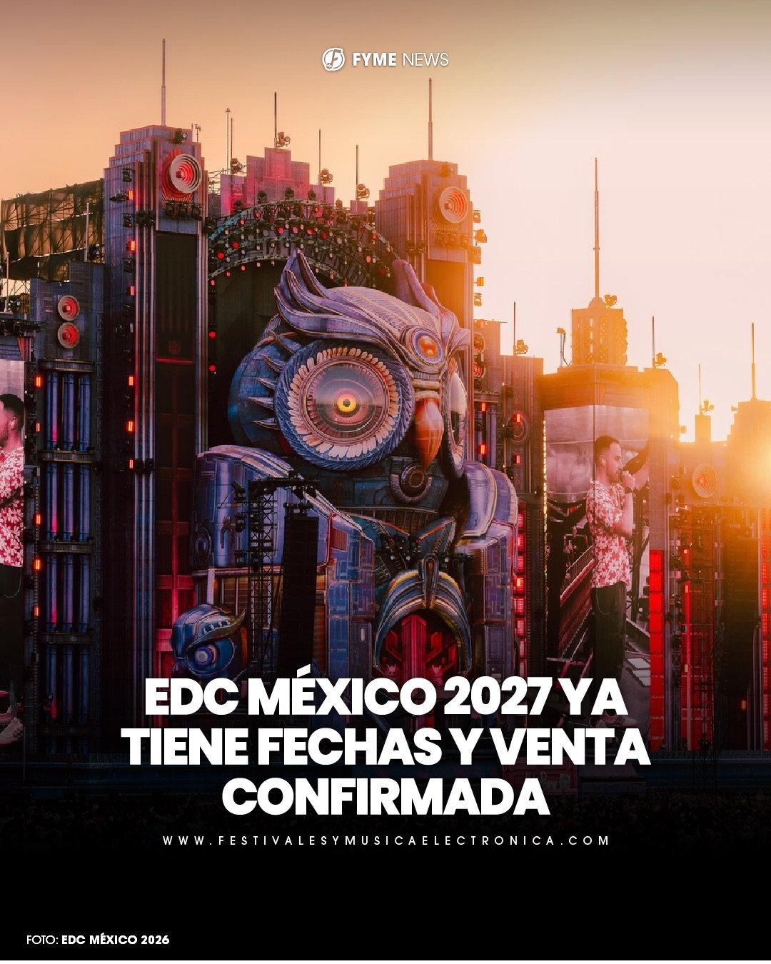 🚨 OFICIAL 🚨

EDC M&eacute;xico regresa en 2027 para llevar la experiencia a otro nivel. ⚡️

📅 19, 20 y 21 de febrero
La cuenta regresiva comienza desde ahora bajo el cielo el&eacute;ctrico. ✨

🎟️ Los boletos estar&aacute;n disponibles en precio F