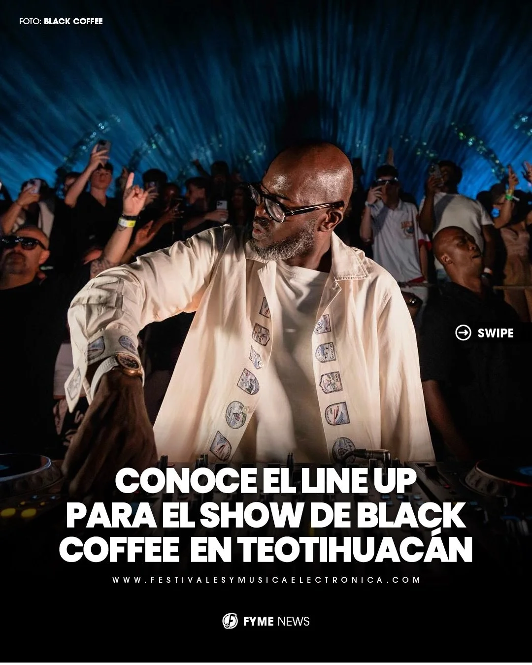 Conoce el line up del regreso de Black Coffee a M&eacute;xico.

El pr&oacute;ximo 18 de abril de 2026, vive una experiencia &uacute;nica de atardecer a amanecer en los majestuosos Pir&aacute;mides de Teotihuac&aacute;n.

Prep&aacute;rate para una noc
