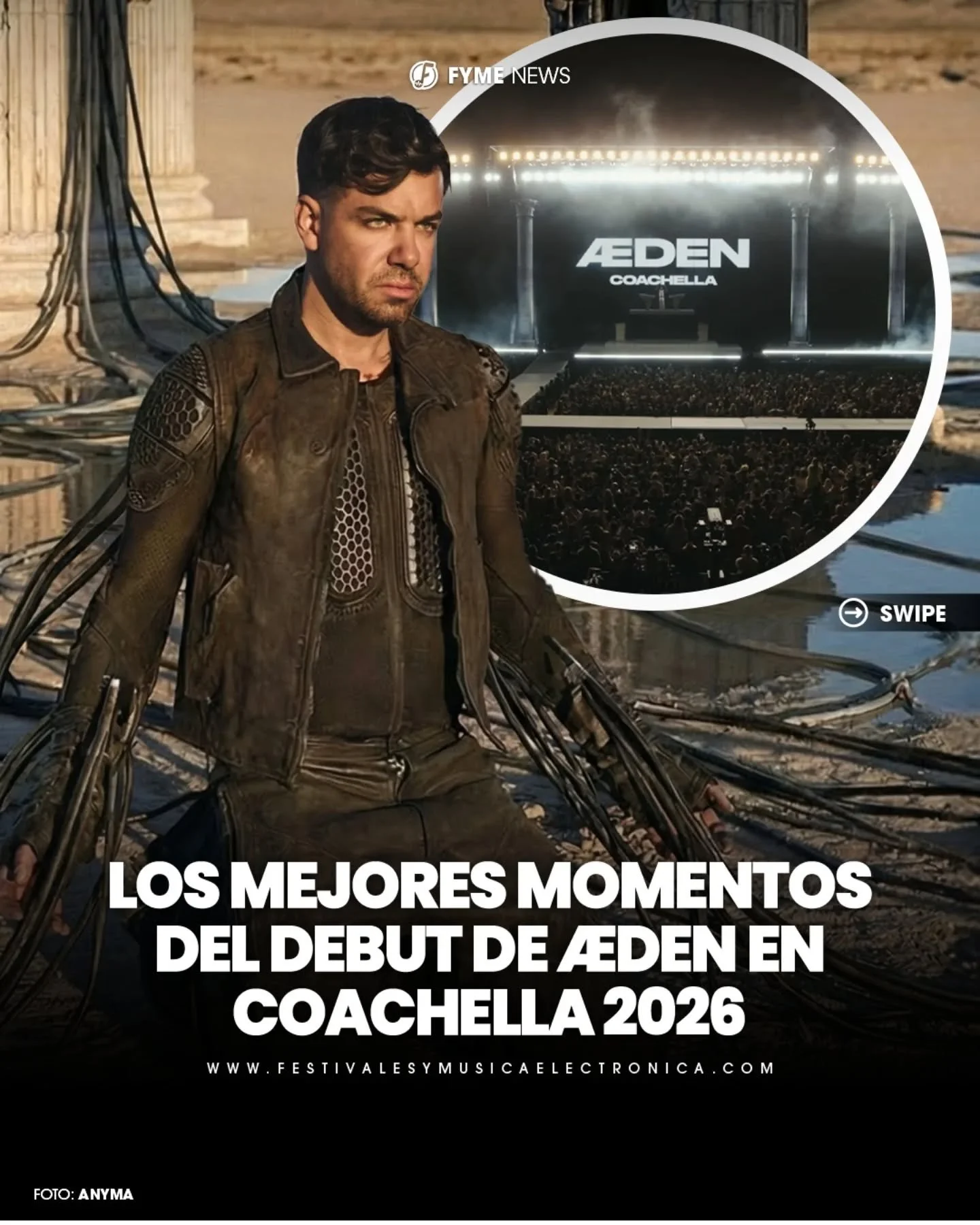 El debut de &AElig;DEN de Anyma en el MainStage de Coachella 2026 no fue solo un show&hellip; fue toda una experiencia 😮&zwj;🔥

Entre visuales futuristas, momentos &eacute;picos y una narrativa que llev&oacute; la electr&oacute;nica a otro nivel, l