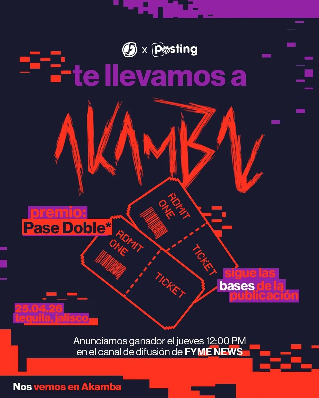 🌵🔥 FYME x Posting Noticias te llevan a AKAMBA🔥🌵

Fuego, ritmo y tierra en un mismo ritual 🖤
🎟️ Gana 1 PASE DOBLE GENERAL para vivir AKAMBA

Con un lineup que enciende todo: Ben B&ouml;hmer (live), The Blessed Madonna, Adam Ten b2b Mita Gami, Mo