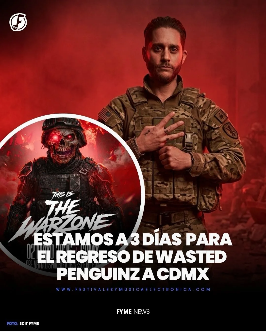 THIS IS THE WARZONE est&aacute; a nada de llevarse a cabo y el pelot&oacute;n ya est&aacute; 10000% CONFIRMADO🪖

@wastedpenguinz viene a CDMX para liberarnos con sus hermosas melod&iacute;as donde nos llenaremos de una atm&oacute;sfera nost&aacute;l